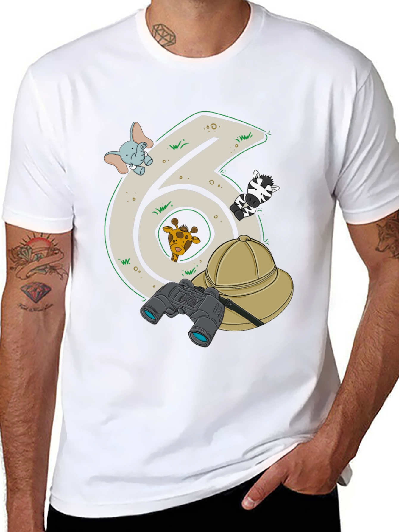 Safari Adventure Six Birthday T-Shirt