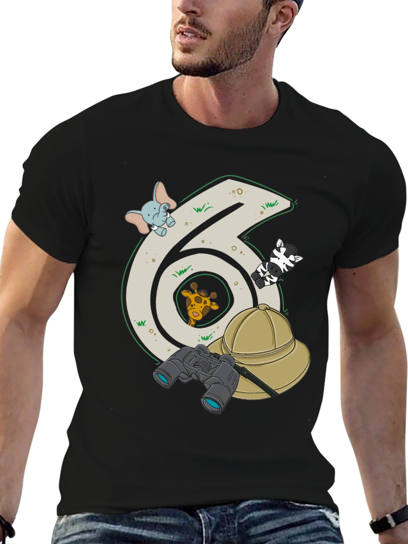 Safari Adventure Six Birthday T-Shirt