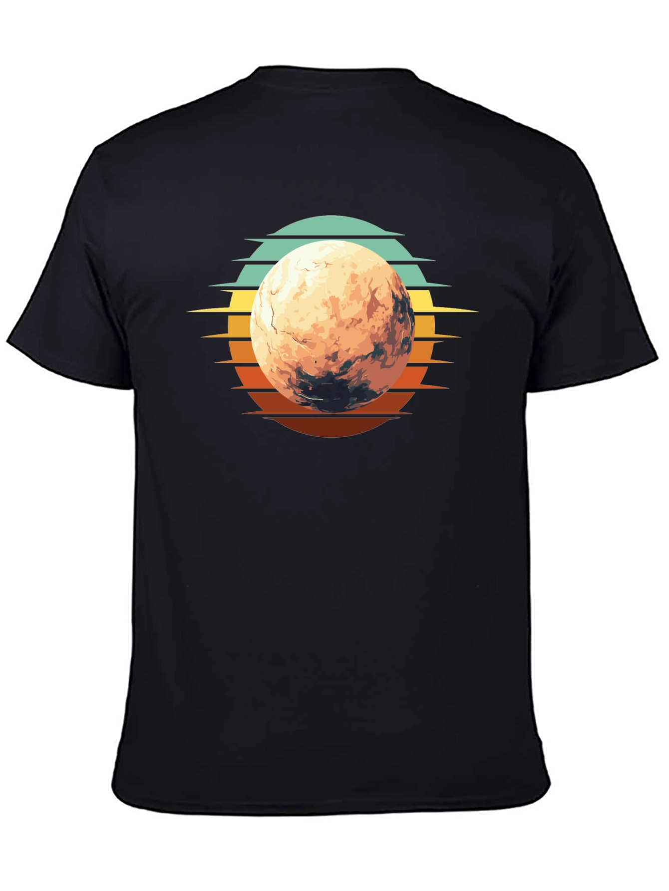 Retro Mars Graphic T-Shirt - Black Cotton Blend