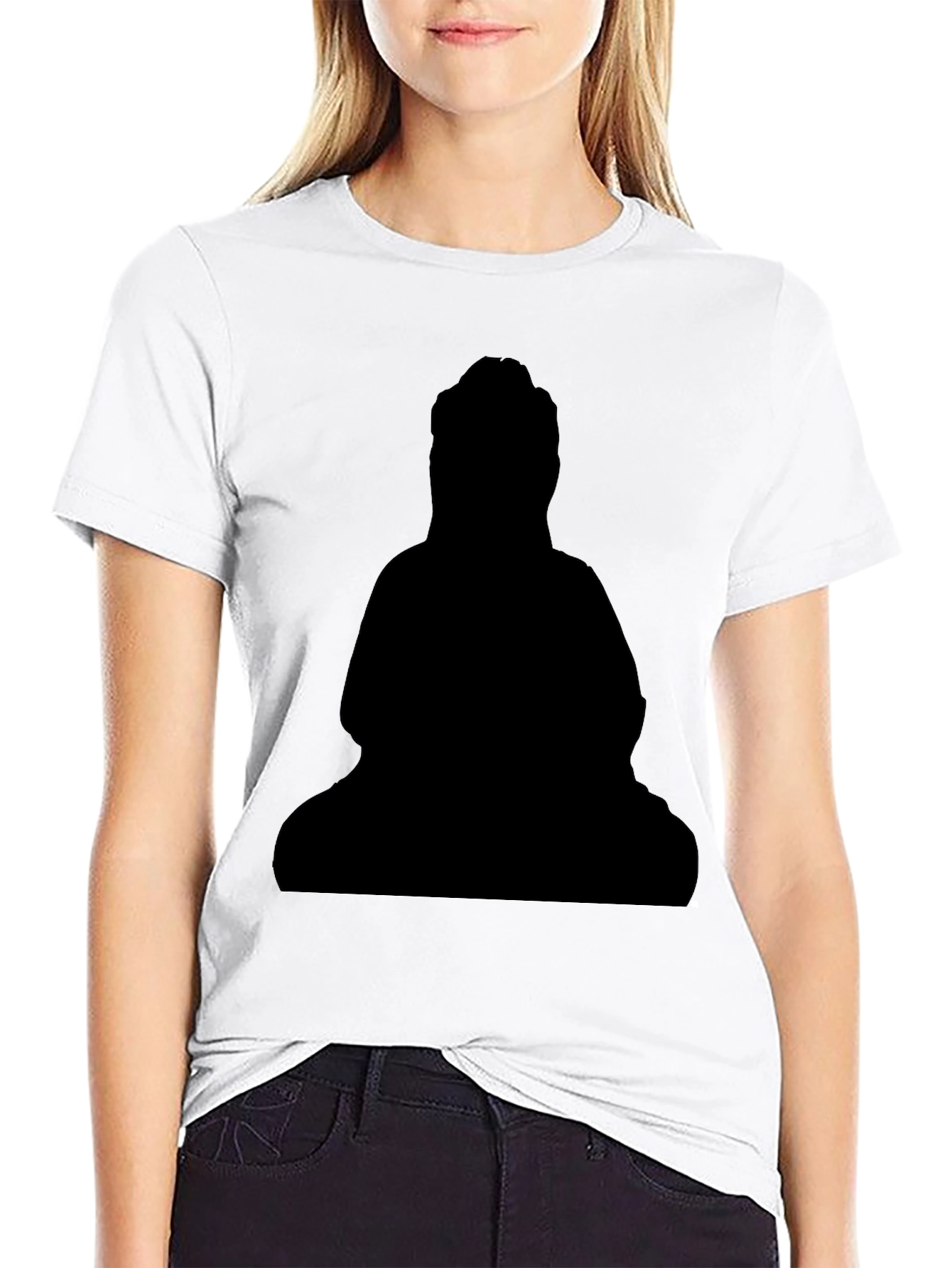 Black Buddha Silhouette T-Shirt - Classic Style