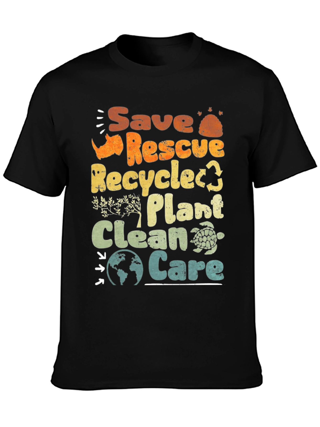 Eco-Friendly Save Rescue Recycle Graphic T-Shirt