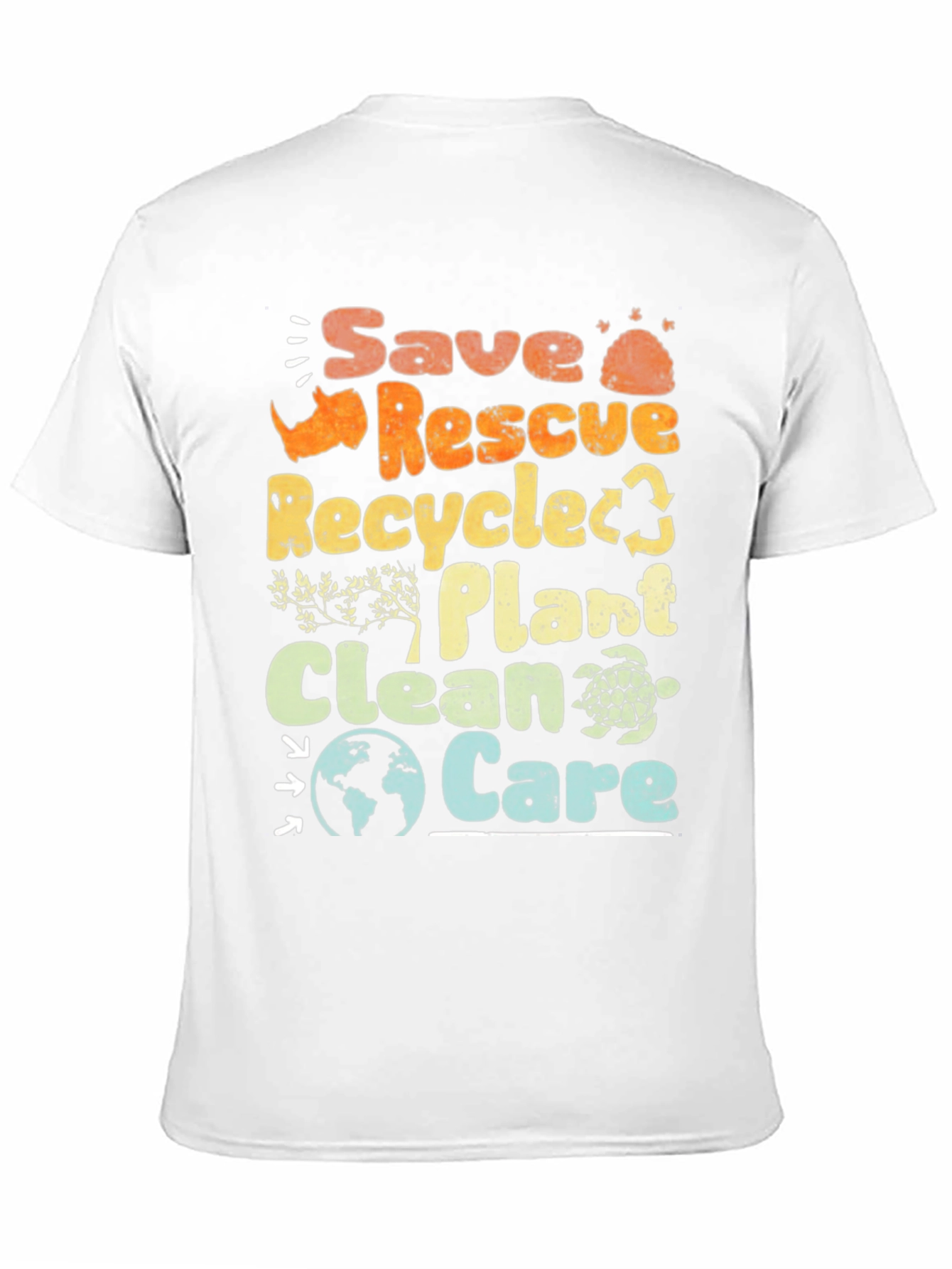 Eco-Friendly Save Rescue Recycle Graphic T-Shirt