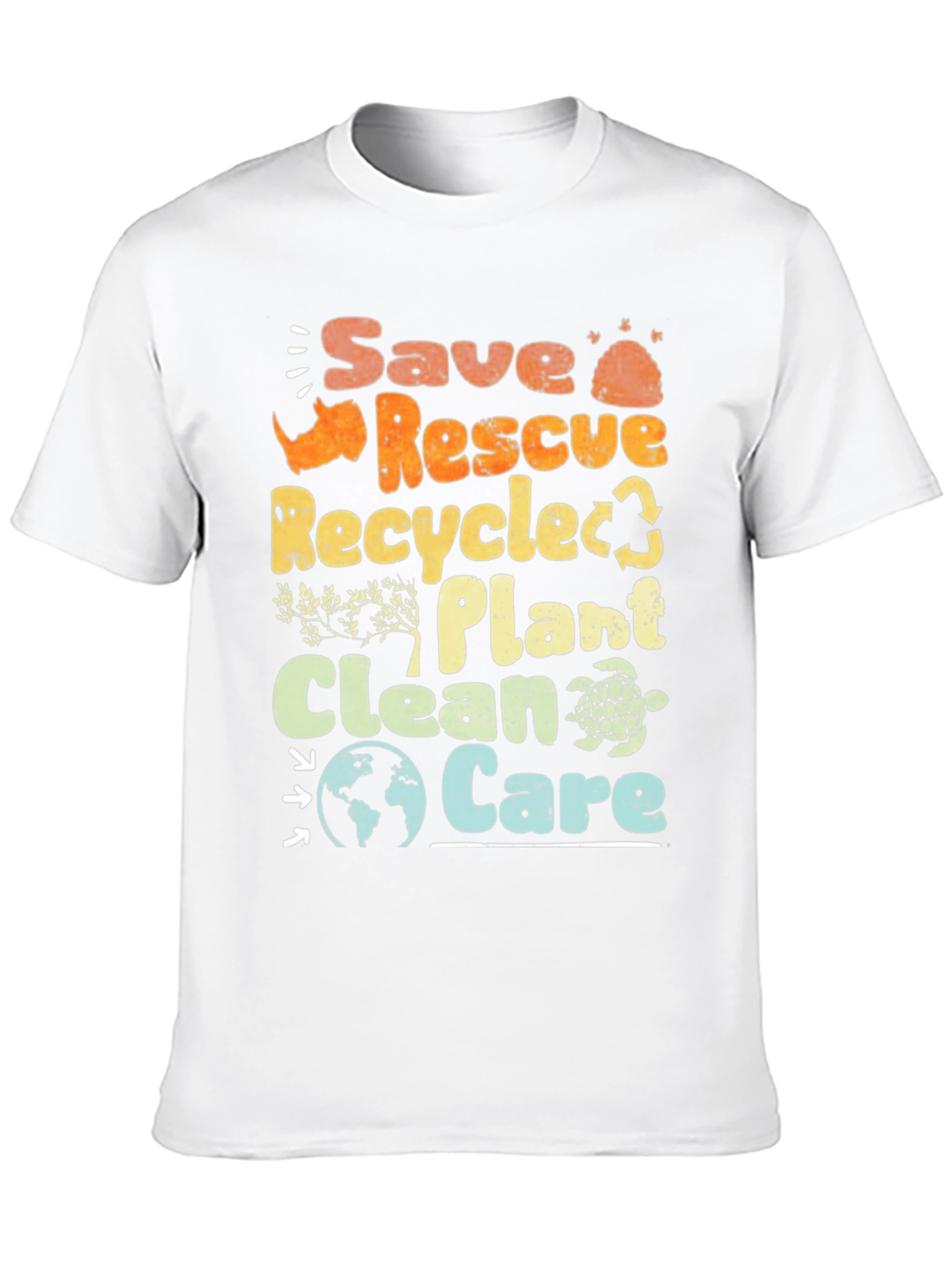 Eco-Friendly Save Rescue Recycle Graphic T-Shirt