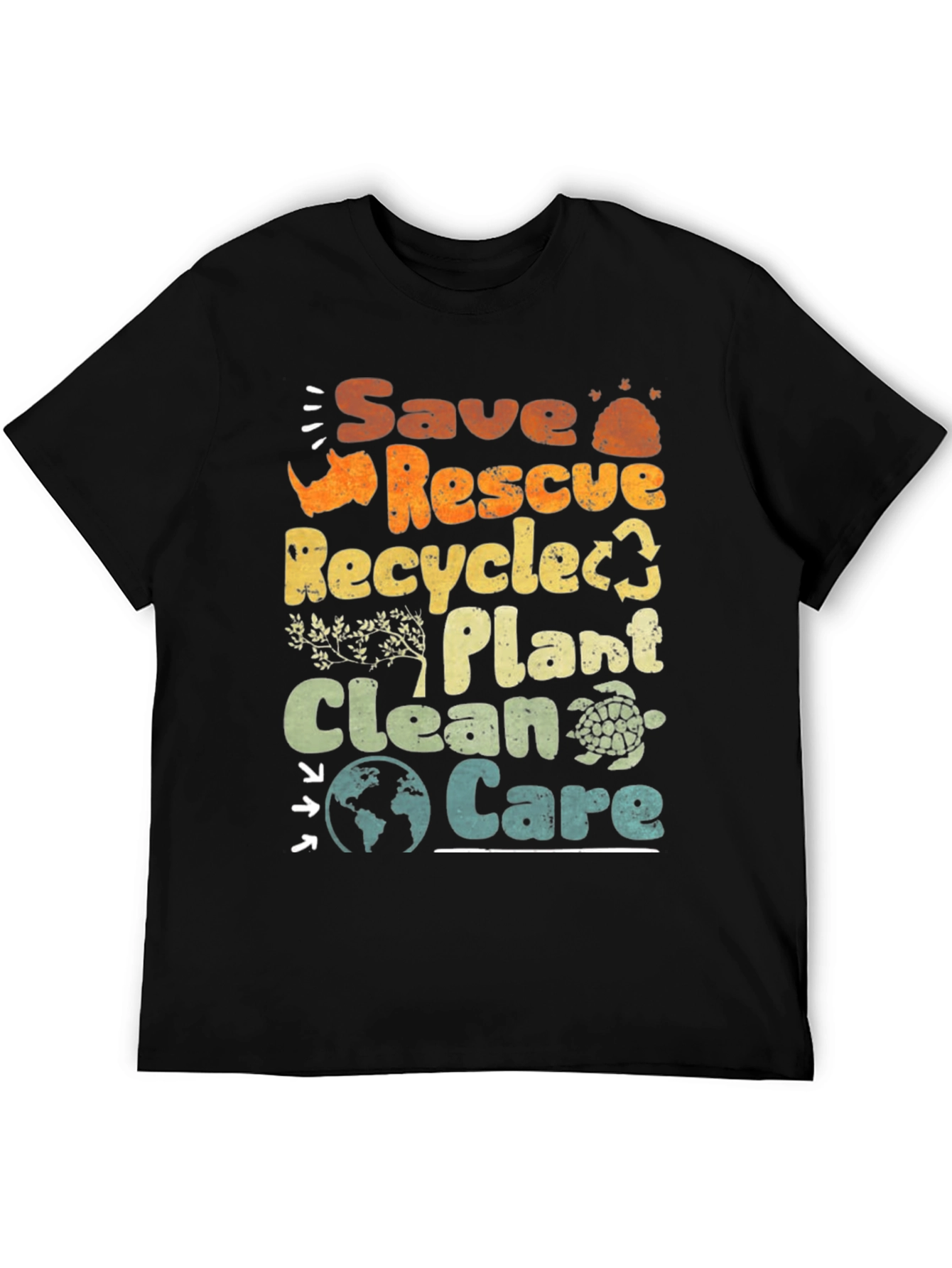 Eco-Friendly Save Rescue Recycle Graphic T-Shirt