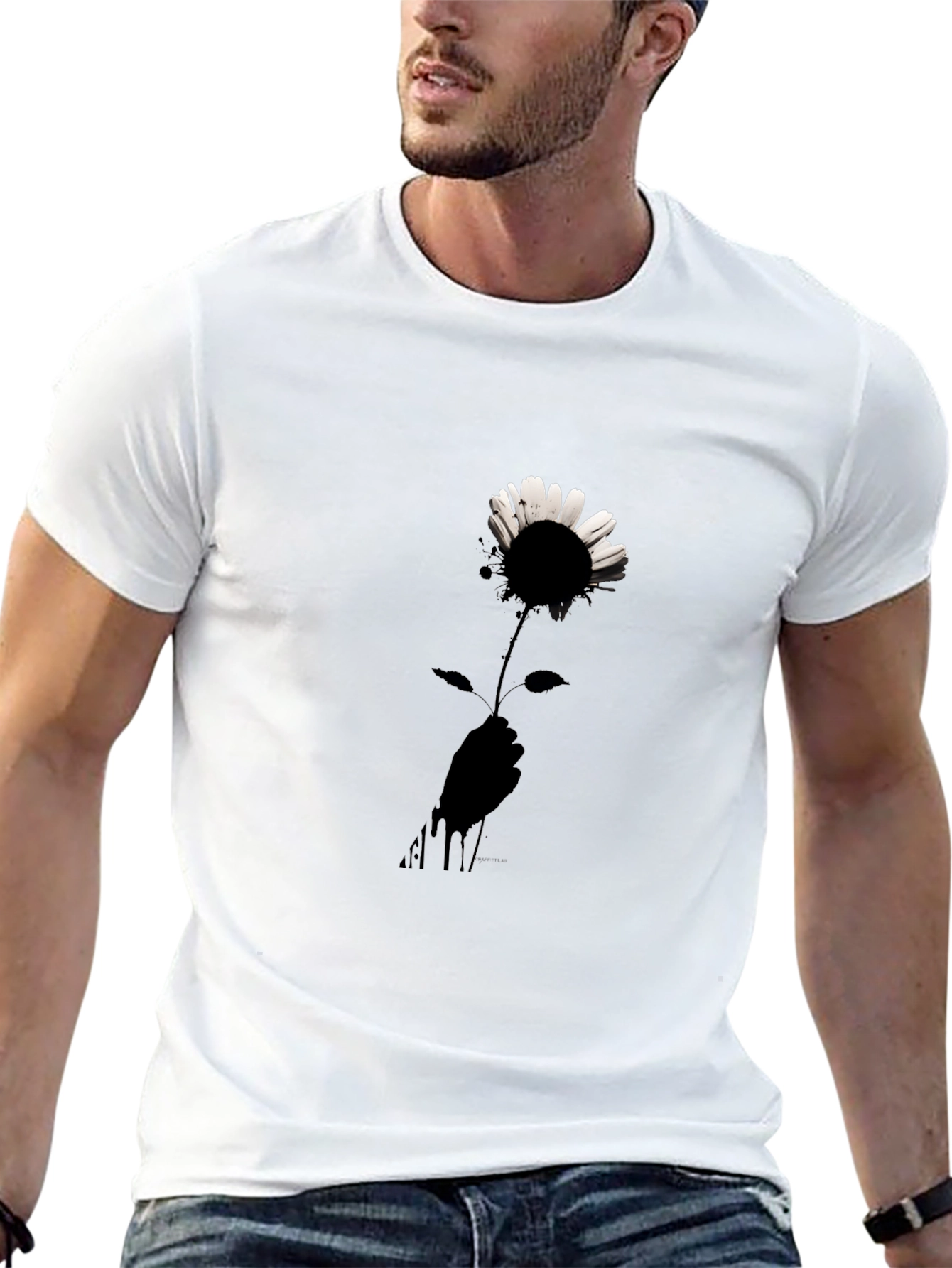 Black Graphic Tee - Ink Daisy