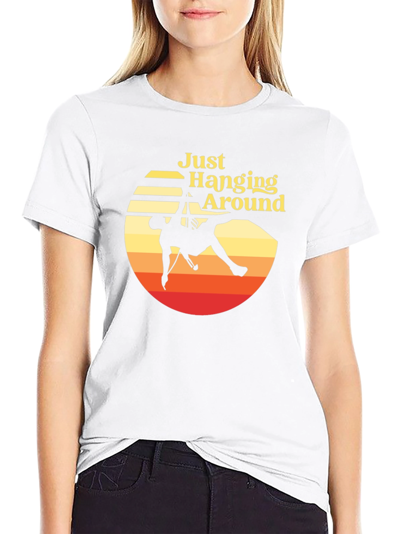 Just Hanging Around Rock Climbing Graphic T-Shirt