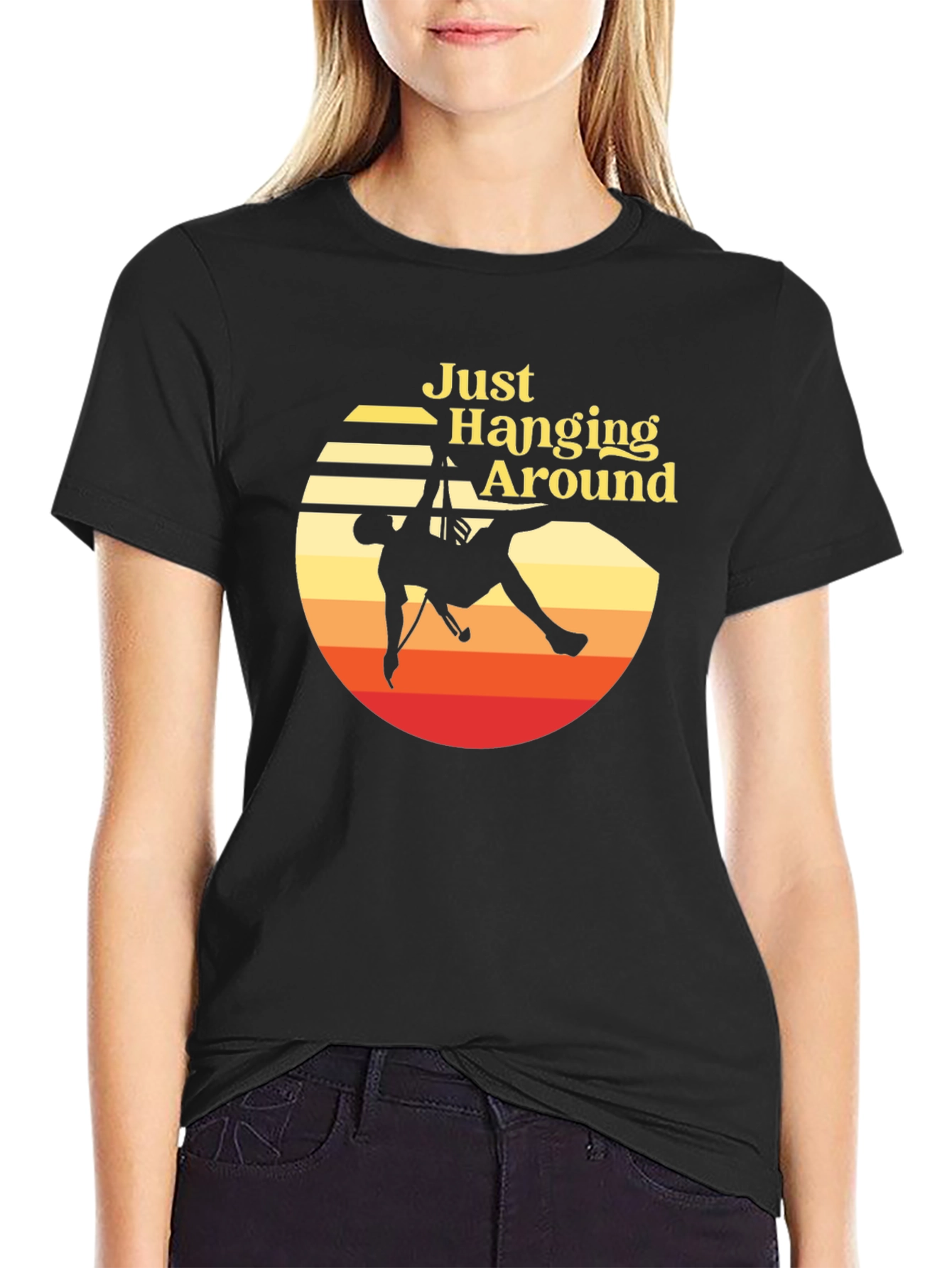 Just Hanging Around Rock Climbing Graphic T-Shirt