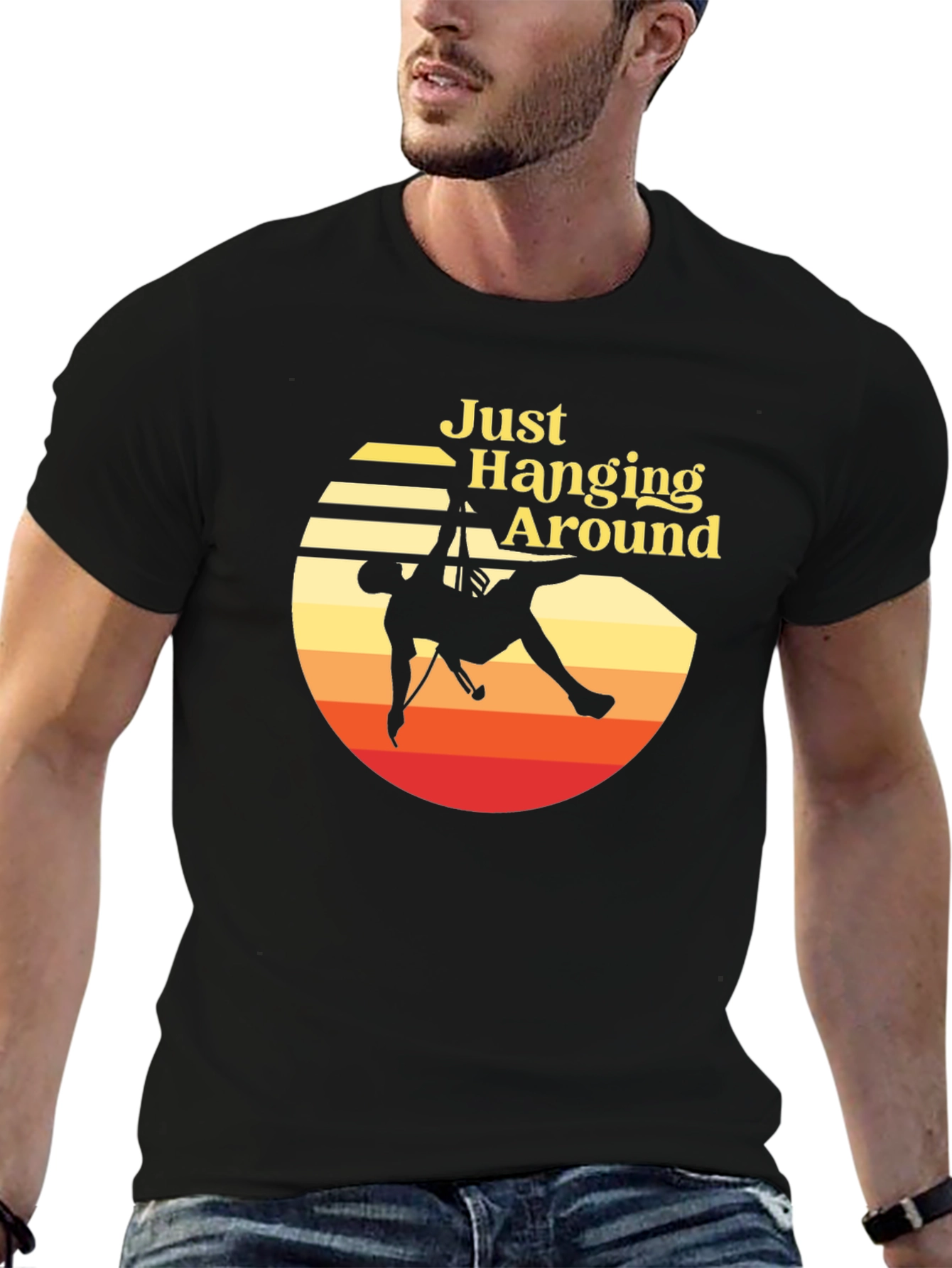 Just Hanging Around Rock Climbing Graphic T-Shirt