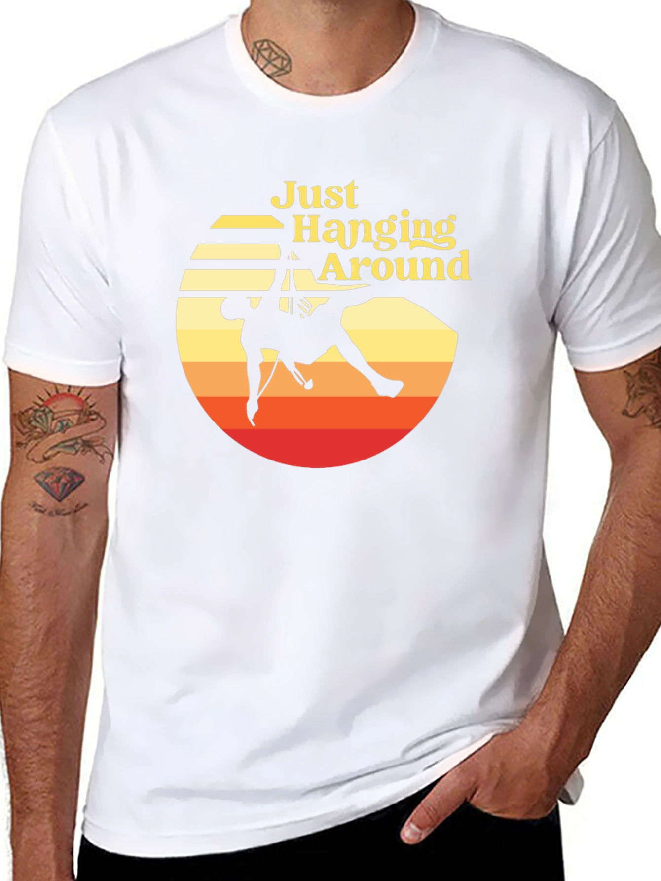 Just Hanging Around Rock Climbing Graphic T-Shirt
