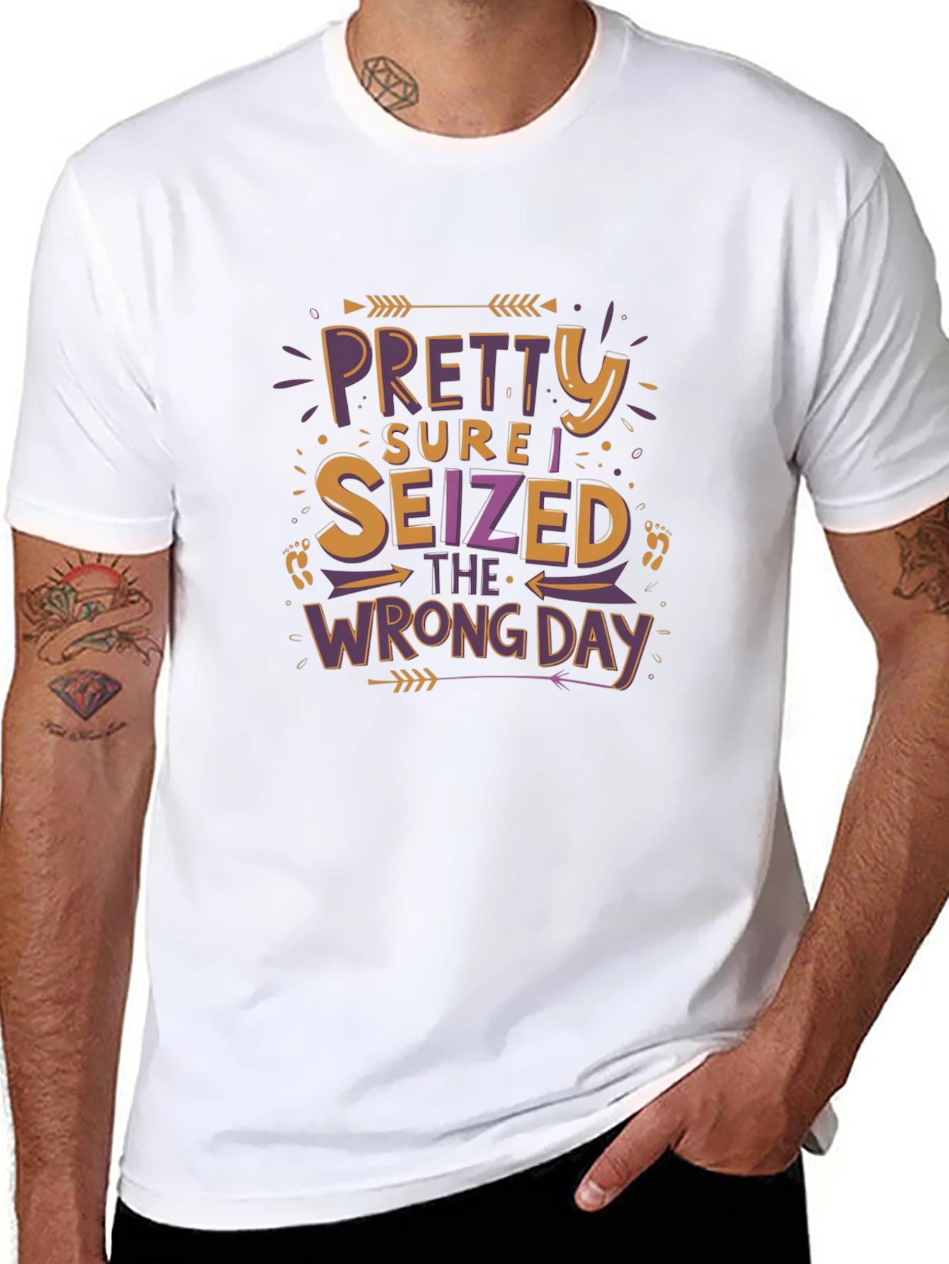Funny Graphic Tee - Seized the Wrong Day T-Shirt