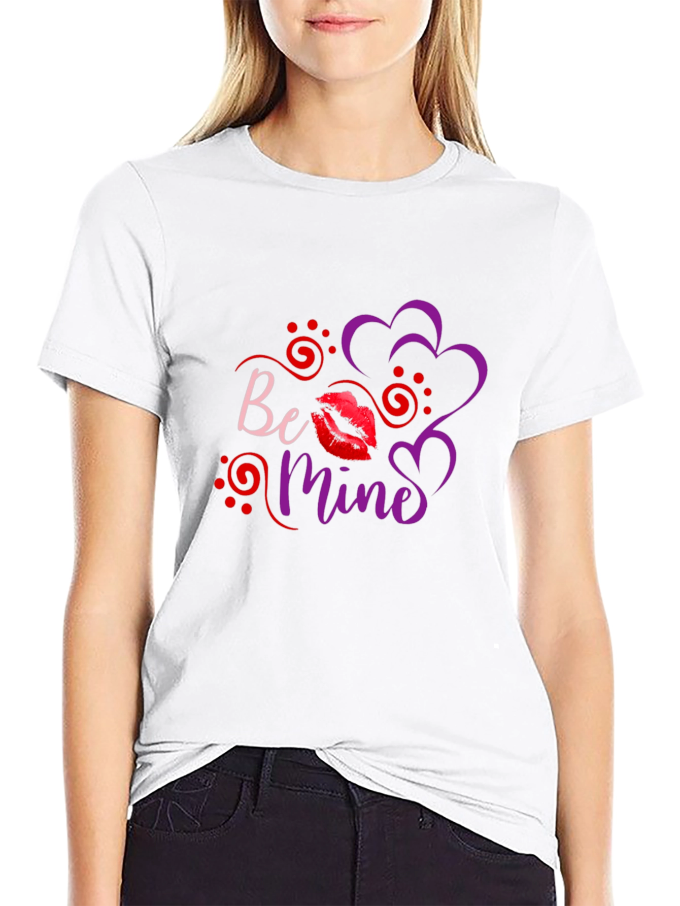 Be Mine Valentines Day Black T-Shirt