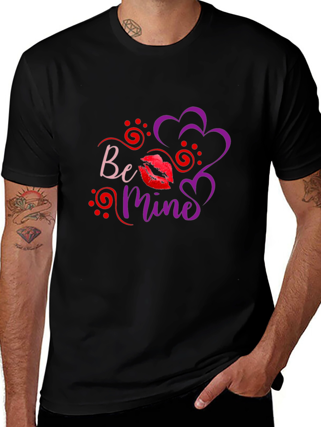 Be Mine Valentines Day Black T-Shirt