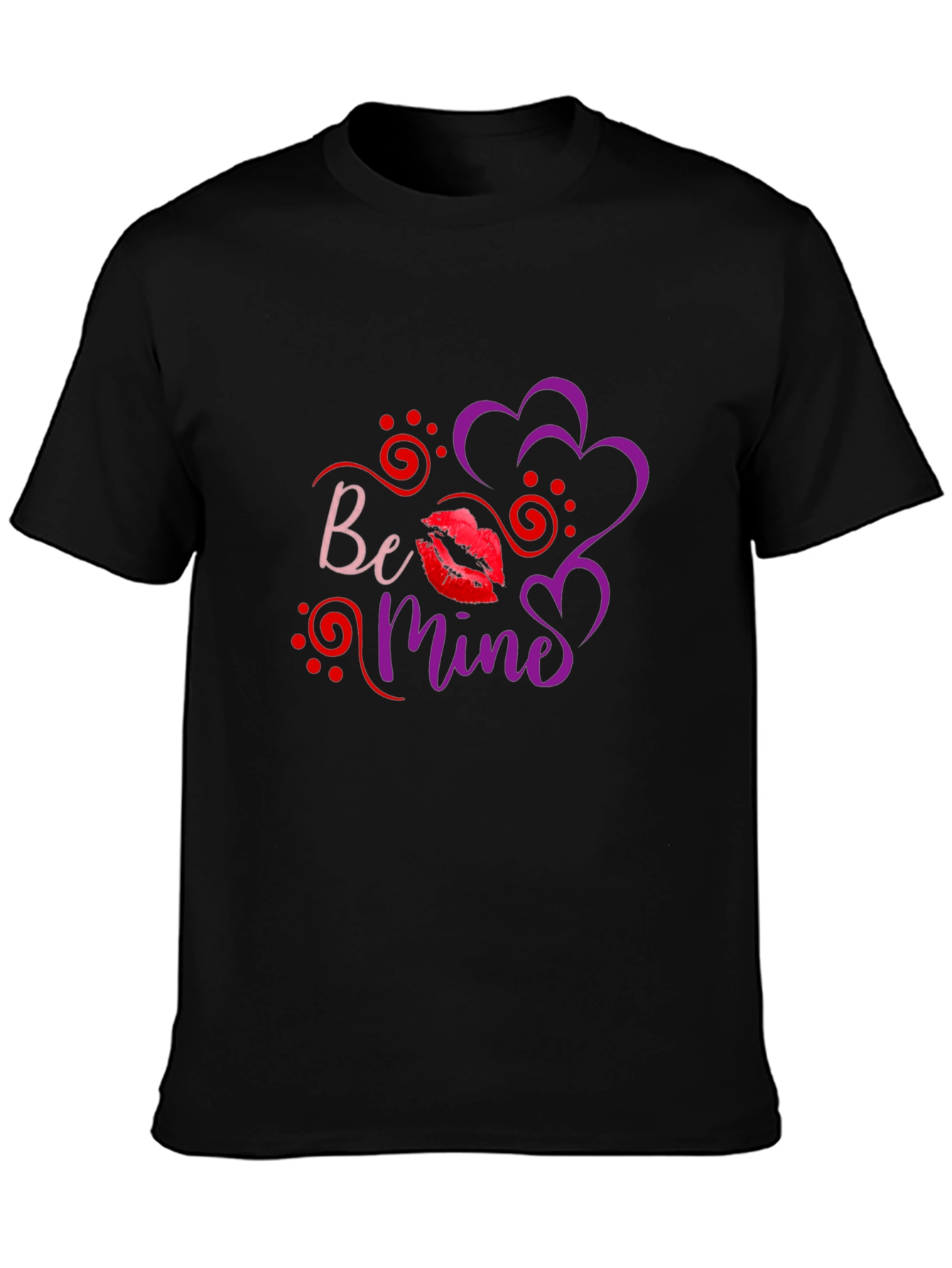 Be Mine Valentines Day Black T-Shirt