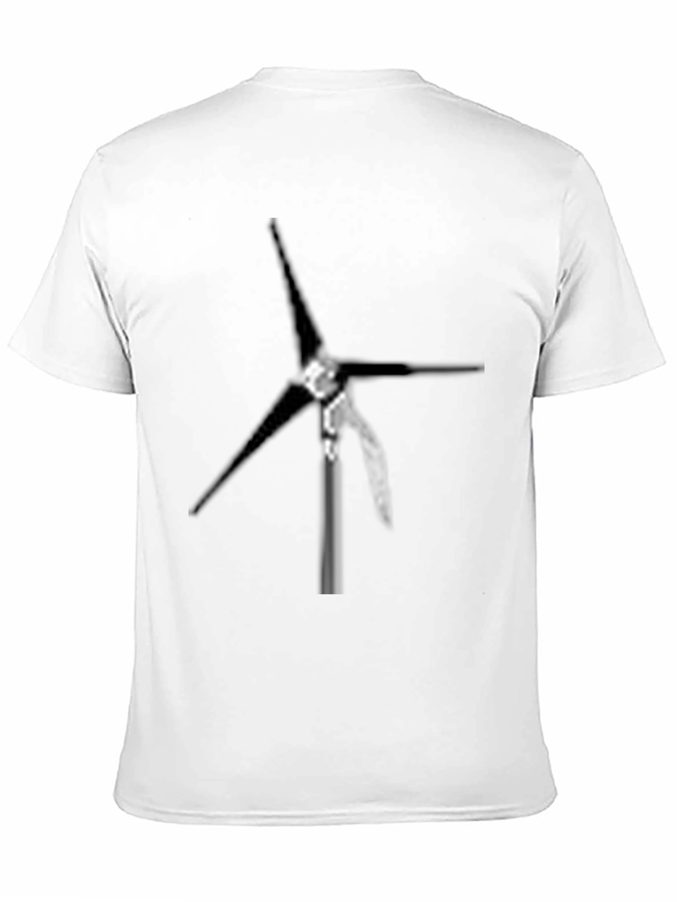 Mens Black Wind Turbine Graphic T-Shirt