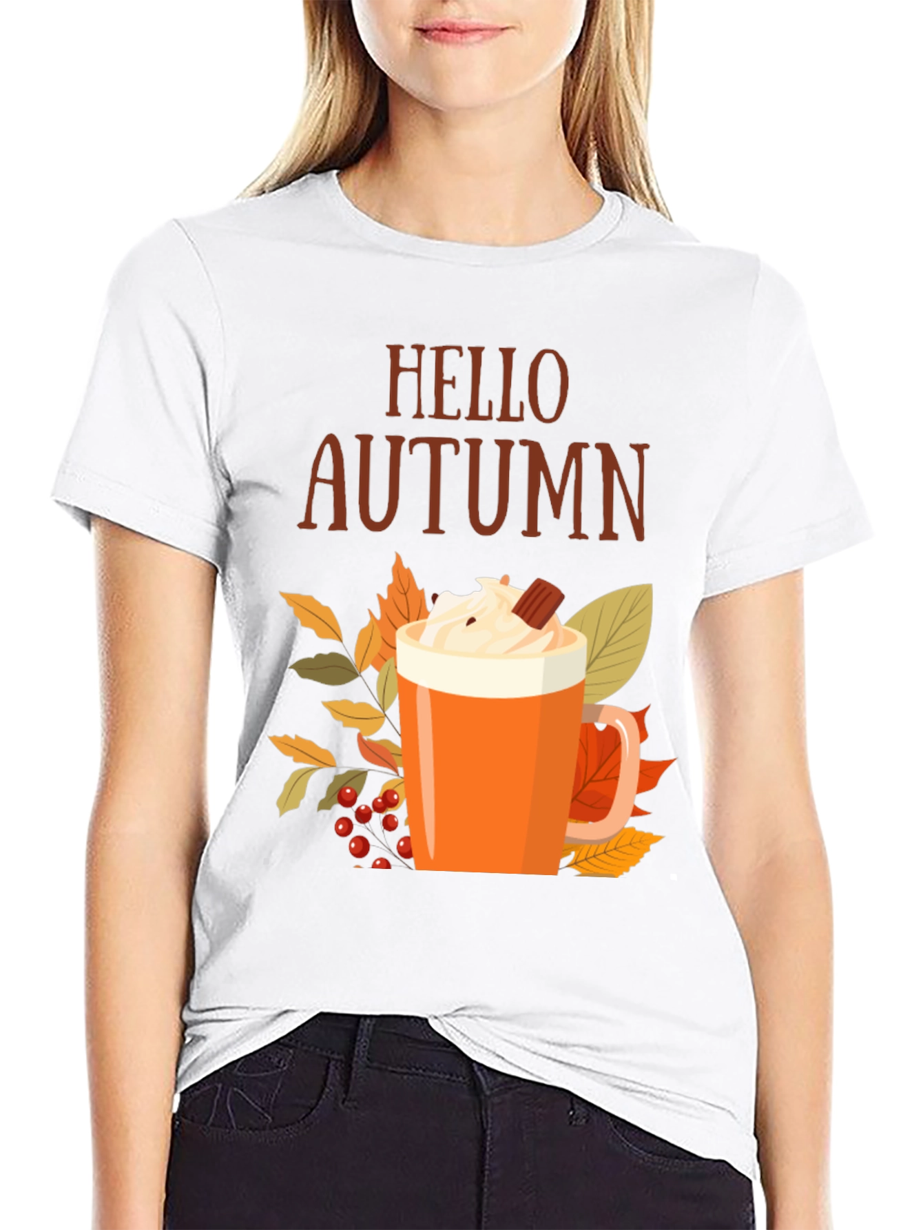 Hello Autumn T-Shirt - Fall Pumpkin Spice Tee