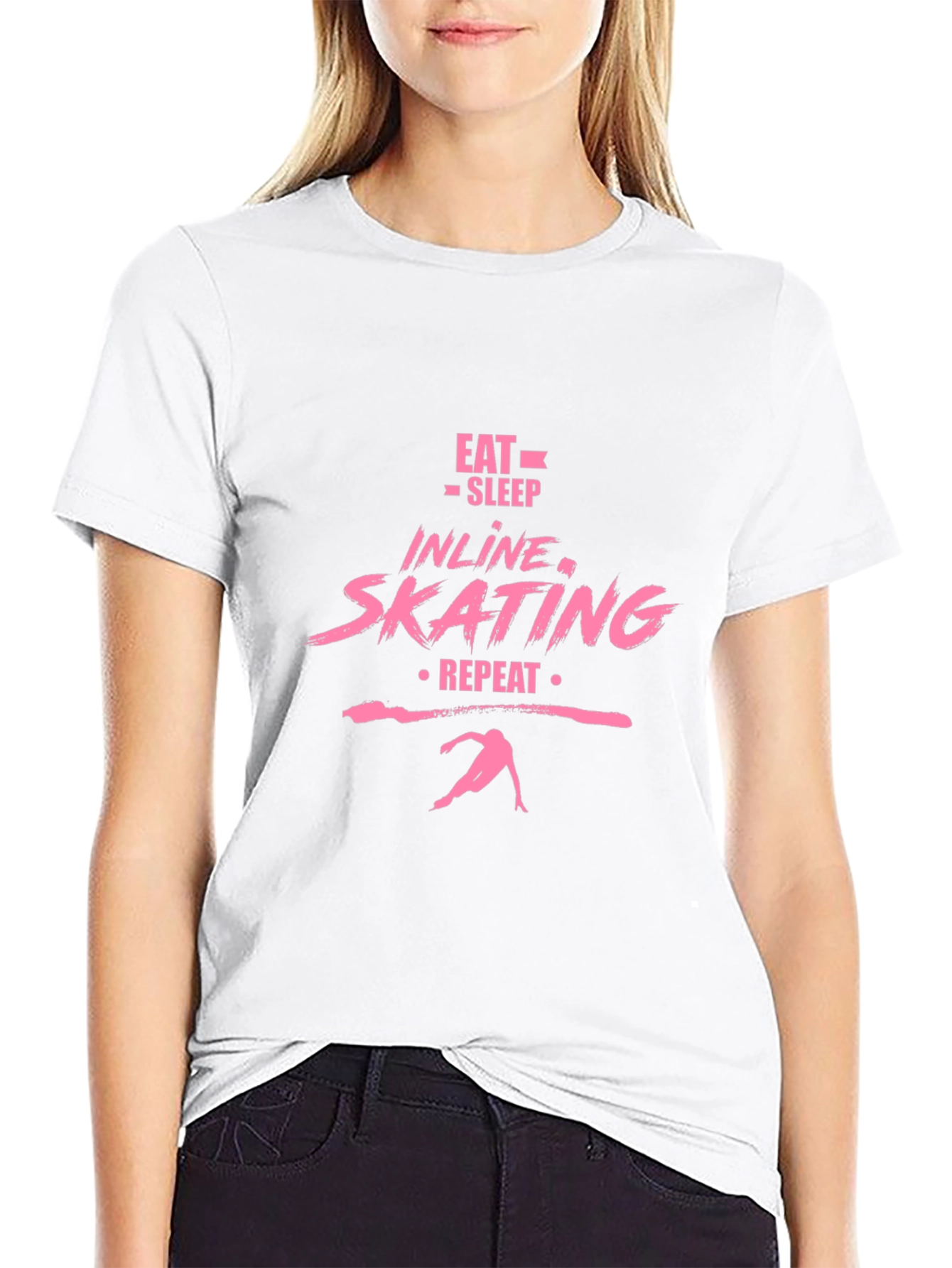 Eat Sleep Inline Skating Repeat Black T-Shirt