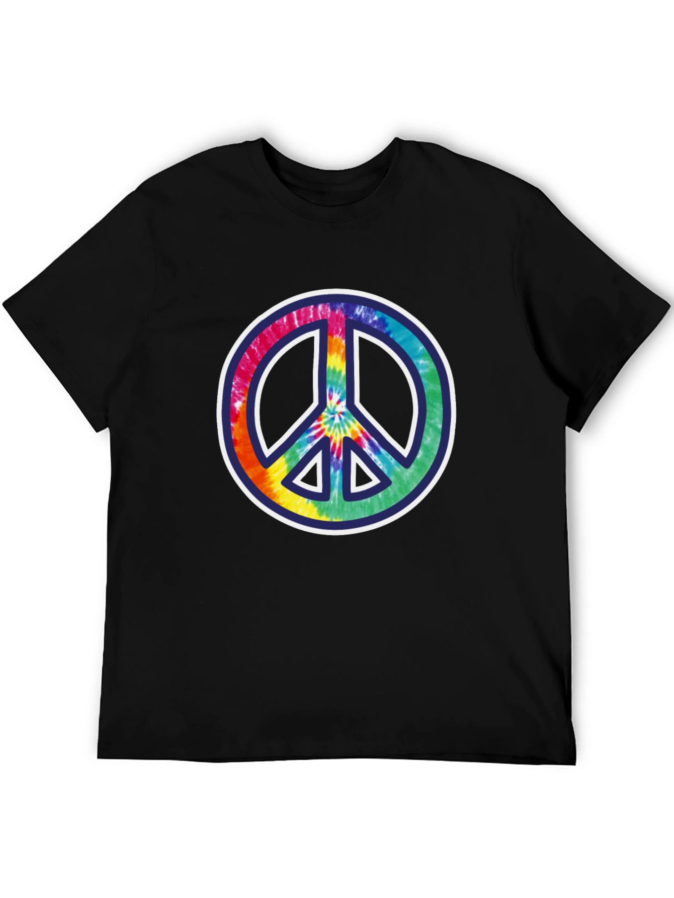 Tie-Dye Peace Sign Black T-Shirt