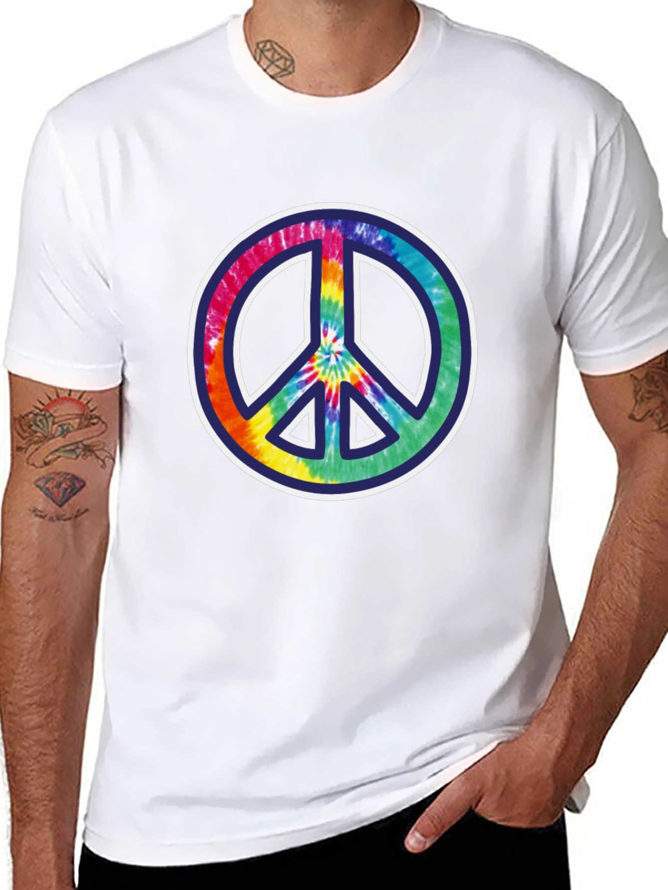Tie-Dye Peace Sign Black T-Shirt