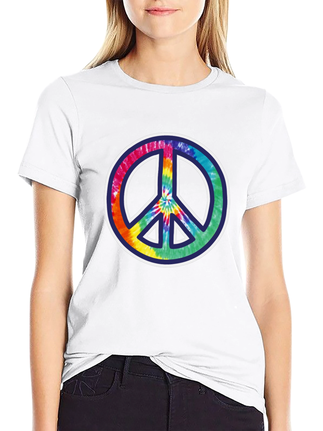 Tie-Dye Peace Sign Black T-Shirt