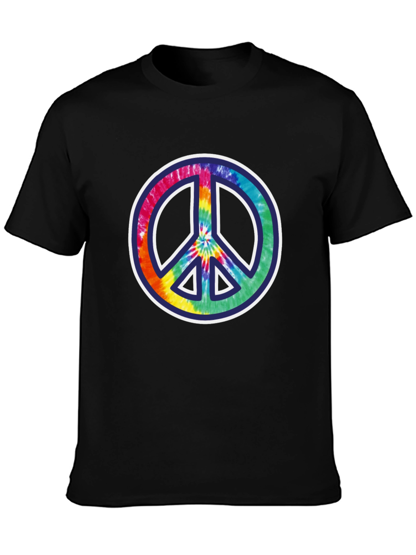 Tie-Dye Peace Sign Black T-Shirt