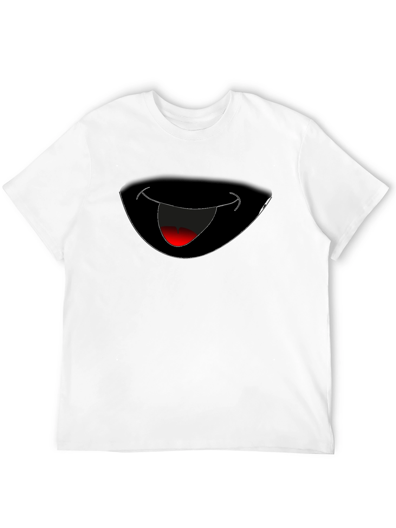 Funny Grinning Mouth Graphic Black T-Shirt