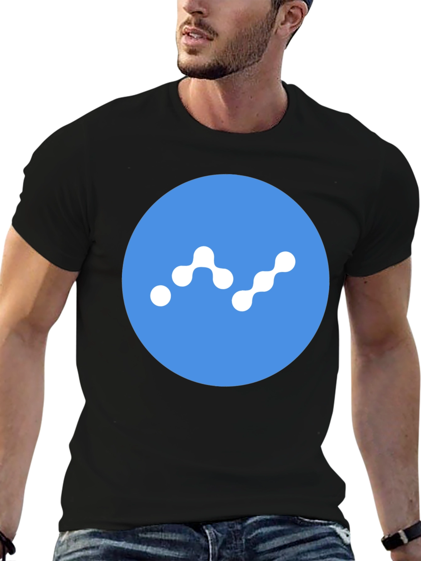 Modern Crypto T-Shirt - Cool Blue Logo Design