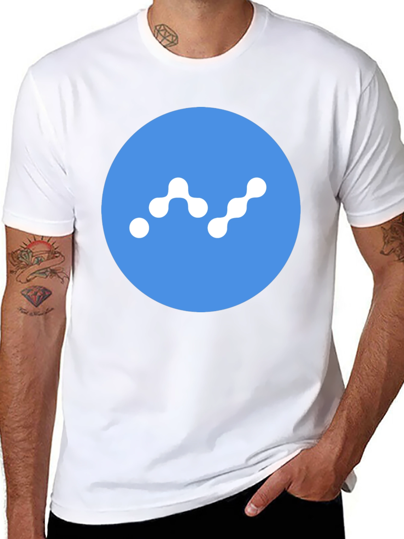 Modern Crypto T-Shirt - Cool Blue Logo Design
