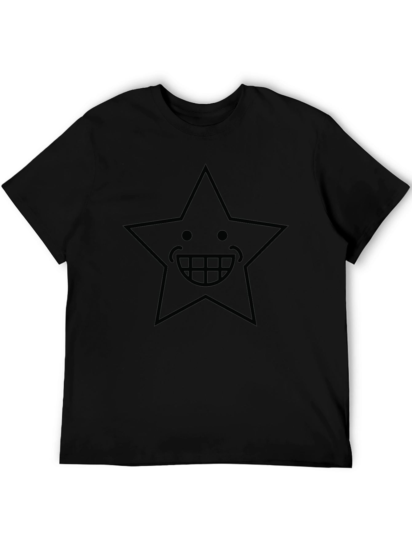 Star Face Graphic Black T-Shirt