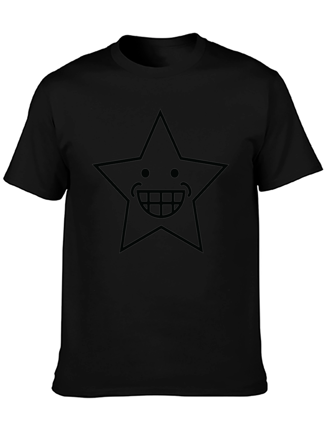 Star Face Graphic Black T-Shirt