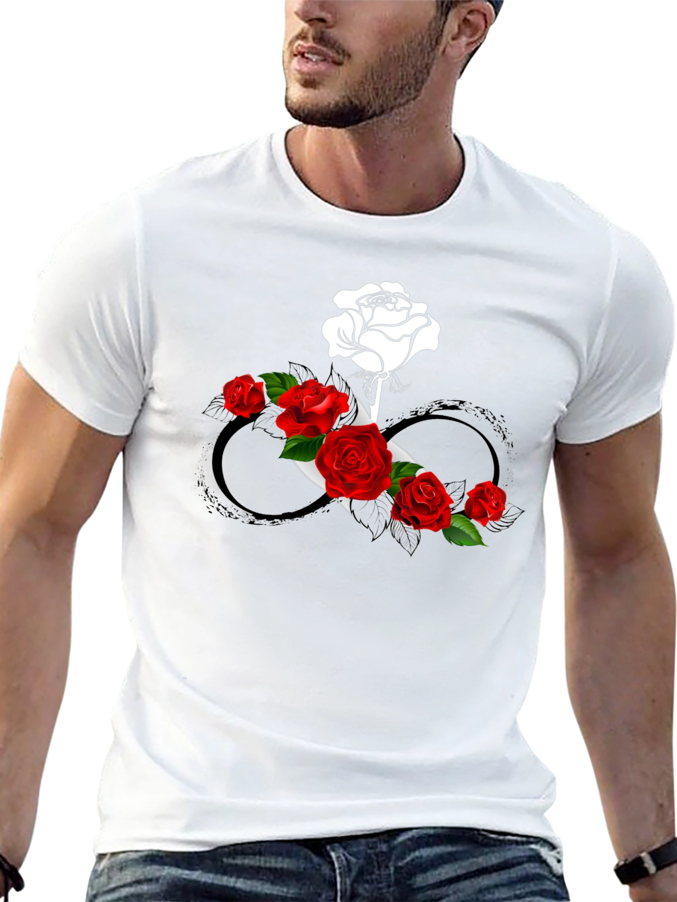 Rose Infinity Graphic Tee - Stylish & Unique Design