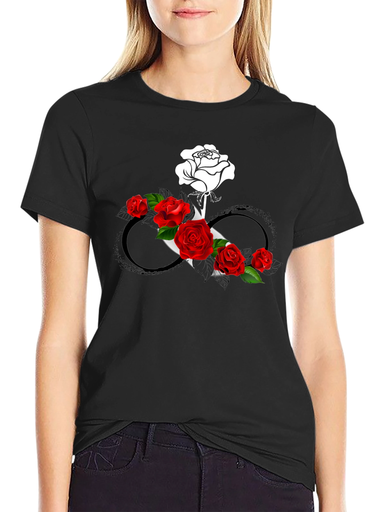 Rose Infinity Graphic Tee - Stylish & Unique Design