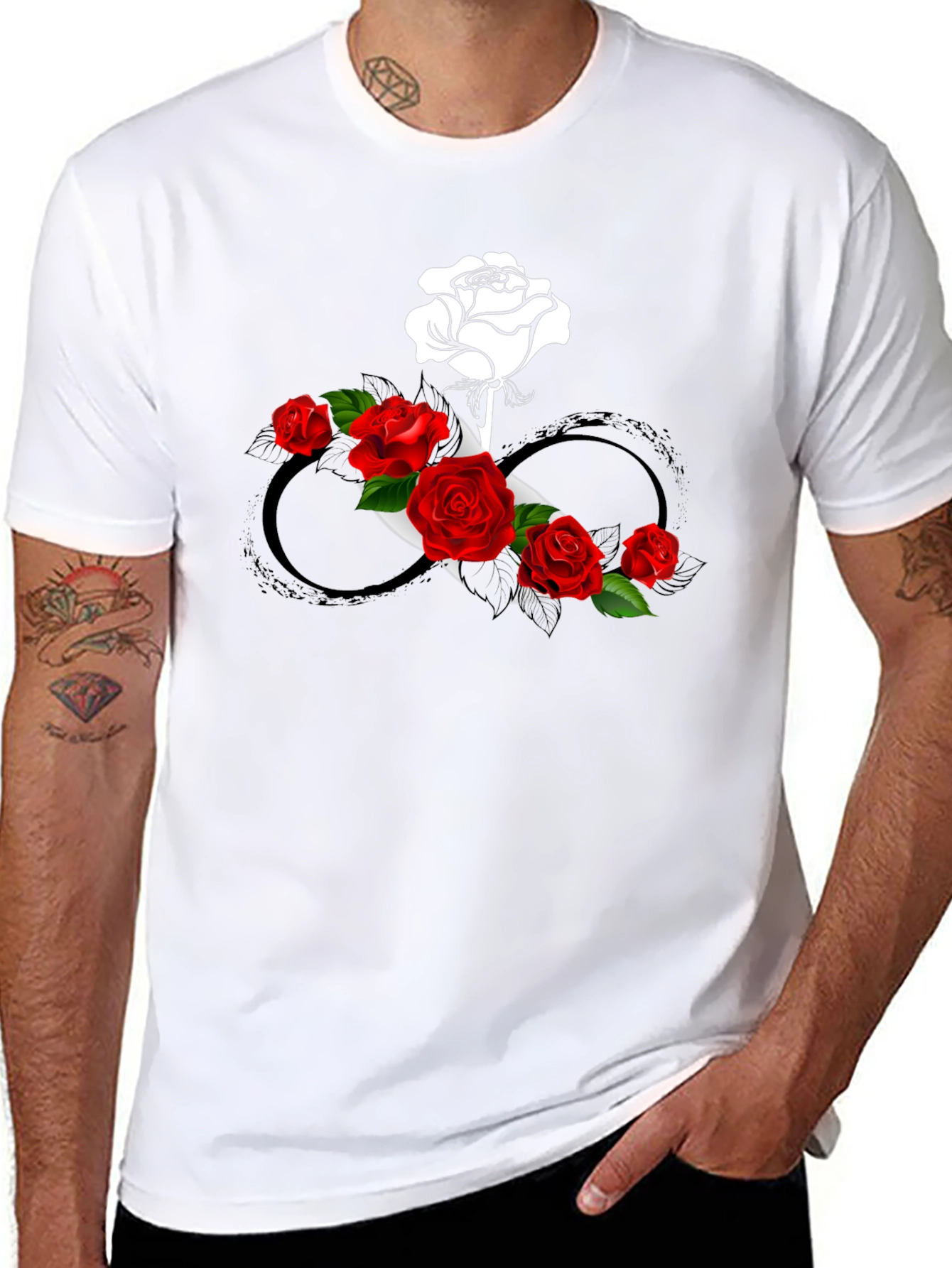Rose Infinity Graphic Tee - Stylish & Unique Design