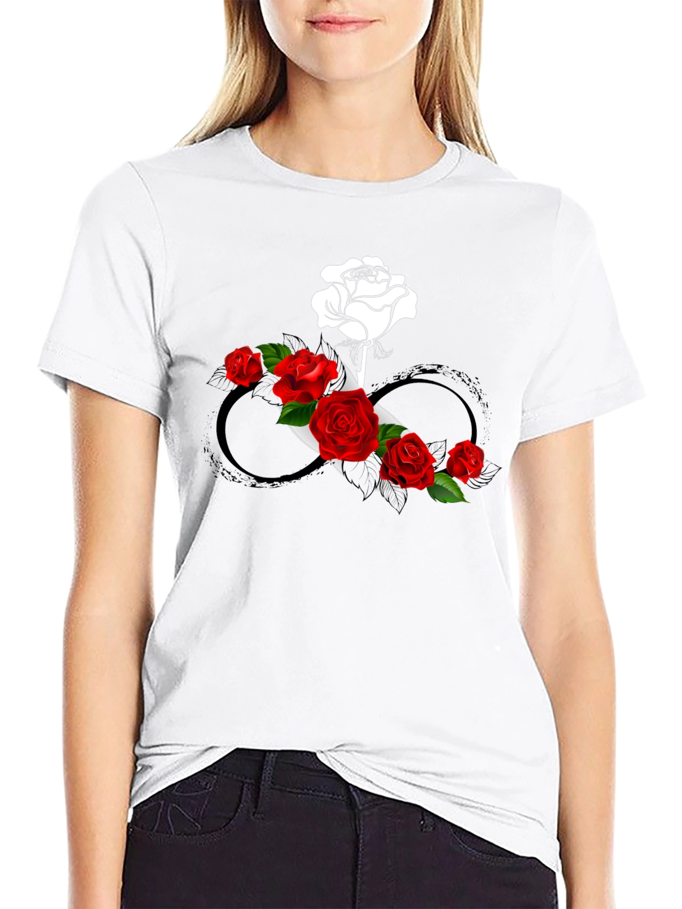 Rose Infinity Graphic Tee - Stylish & Unique Design