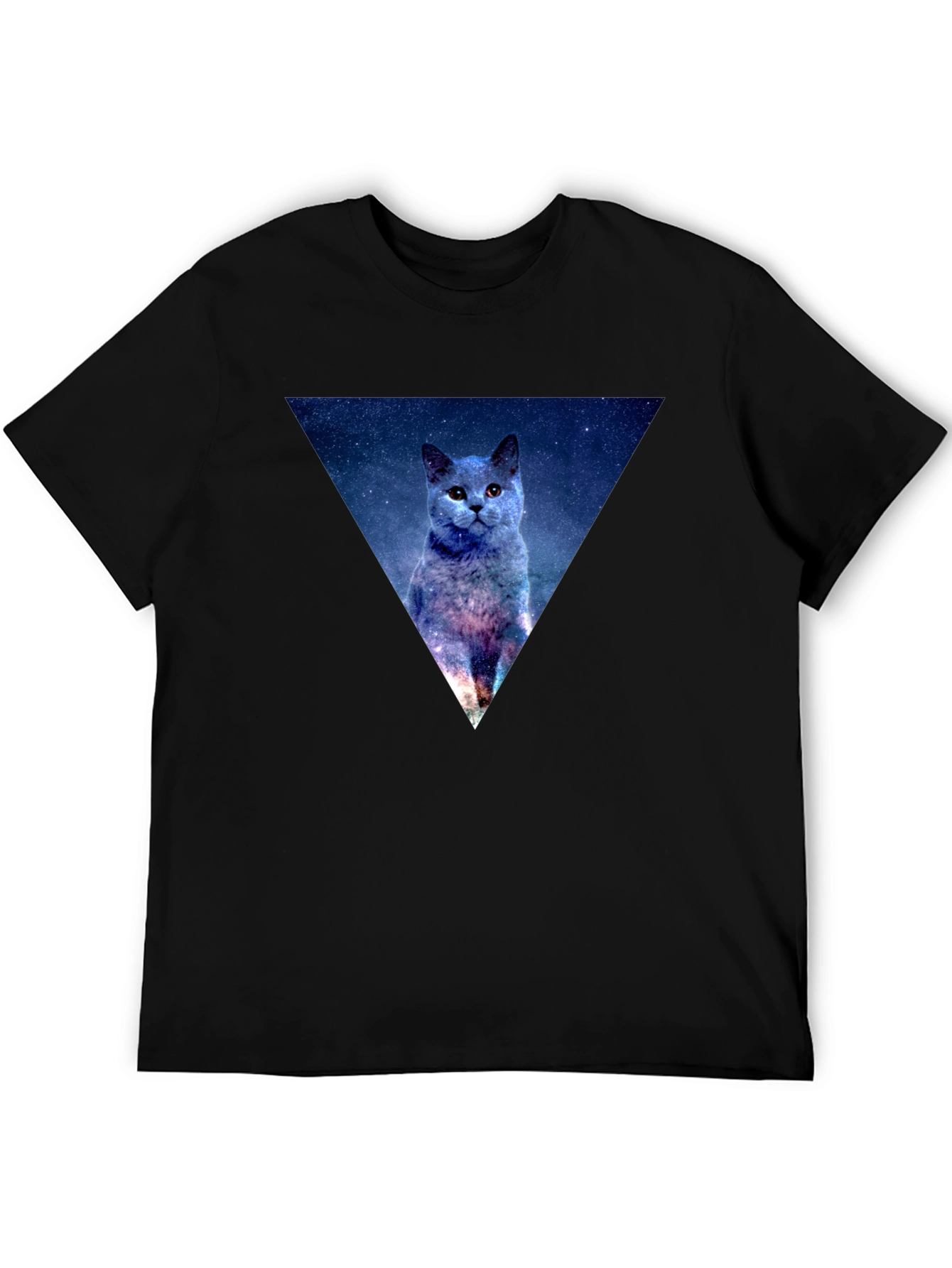 Cosmic Cat Triangle Graphic T-Shirt