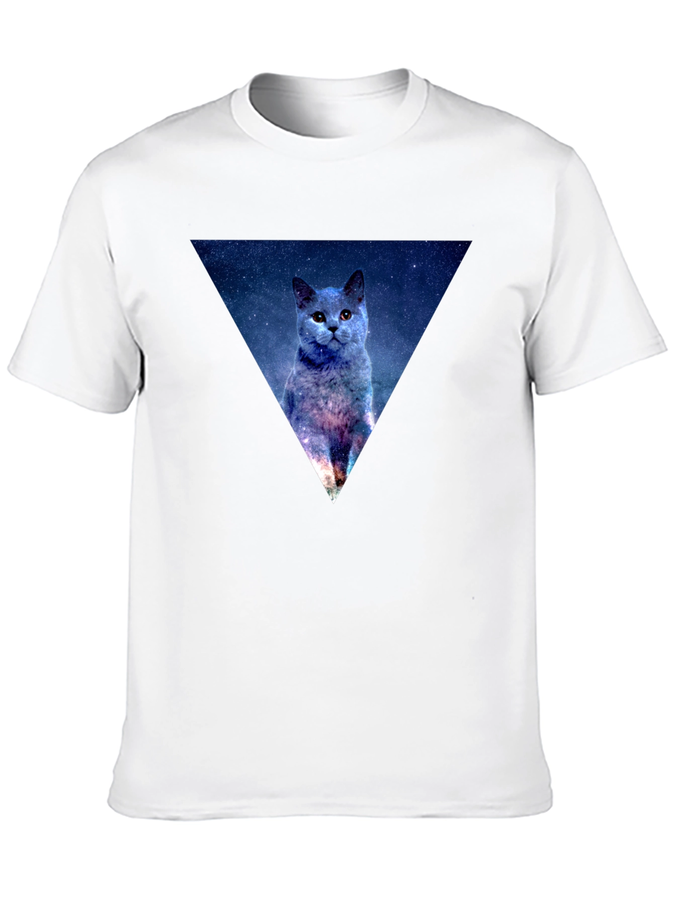 Cosmic Cat Triangle Graphic T-Shirt