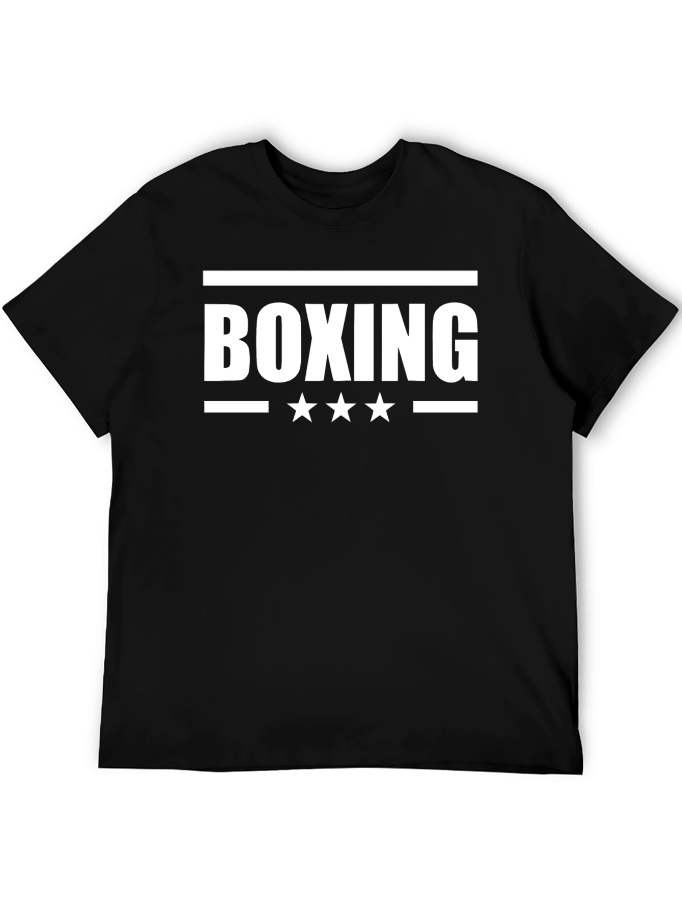 Boxing Stars Graphic Tee - Black Cotton T-Shirt