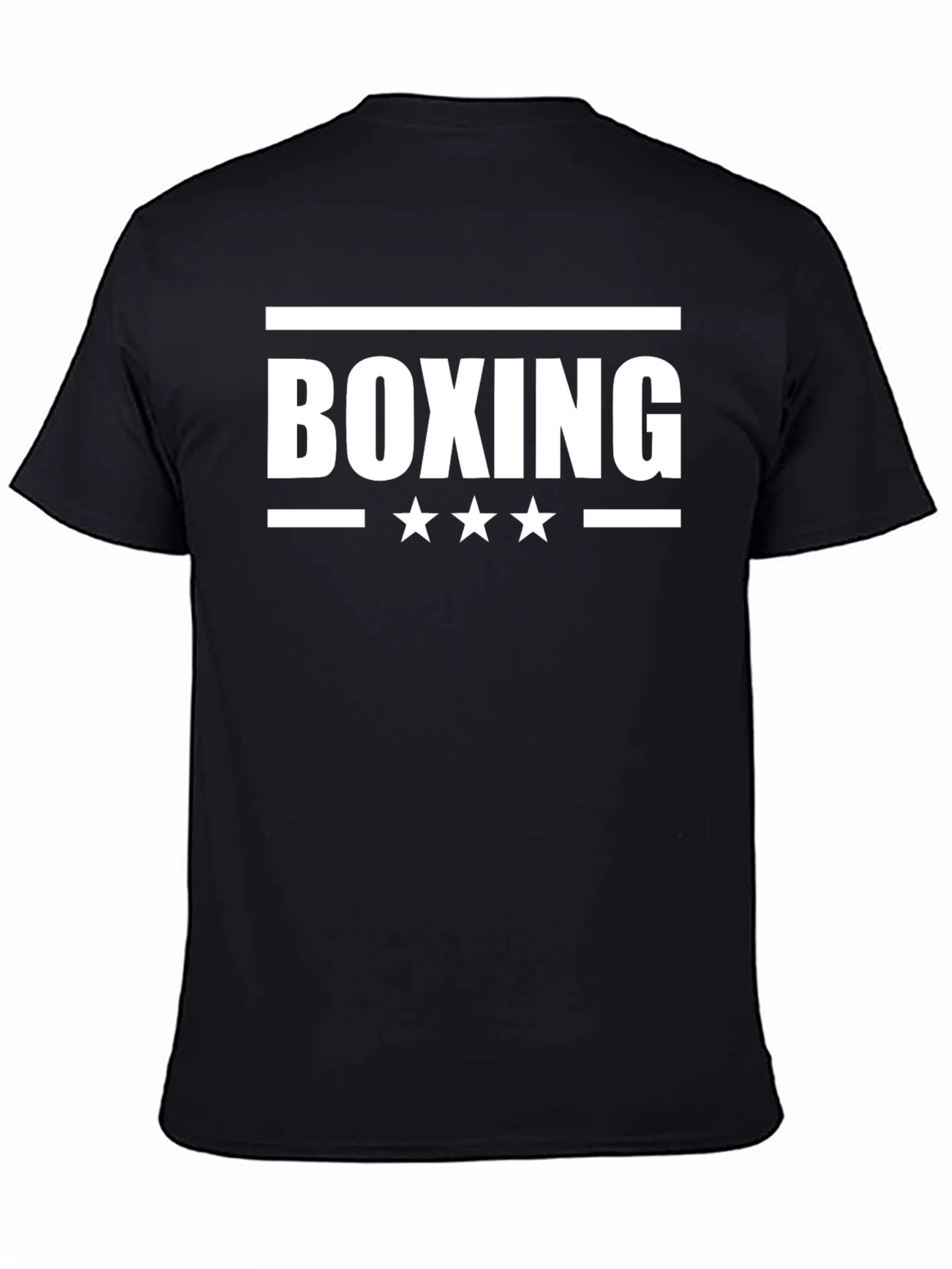 Boxing Stars Graphic Tee - Black Cotton T-Shirt