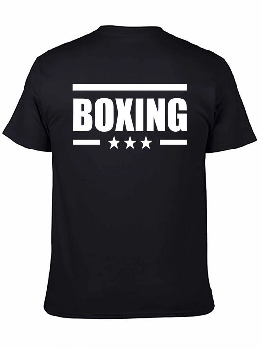 Boxing Stars Graphic Tee - Black Cotton T-Shirt