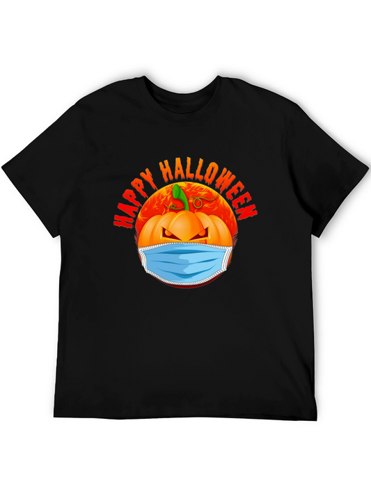 Halloween Pumpkin Mask Graphic Tee