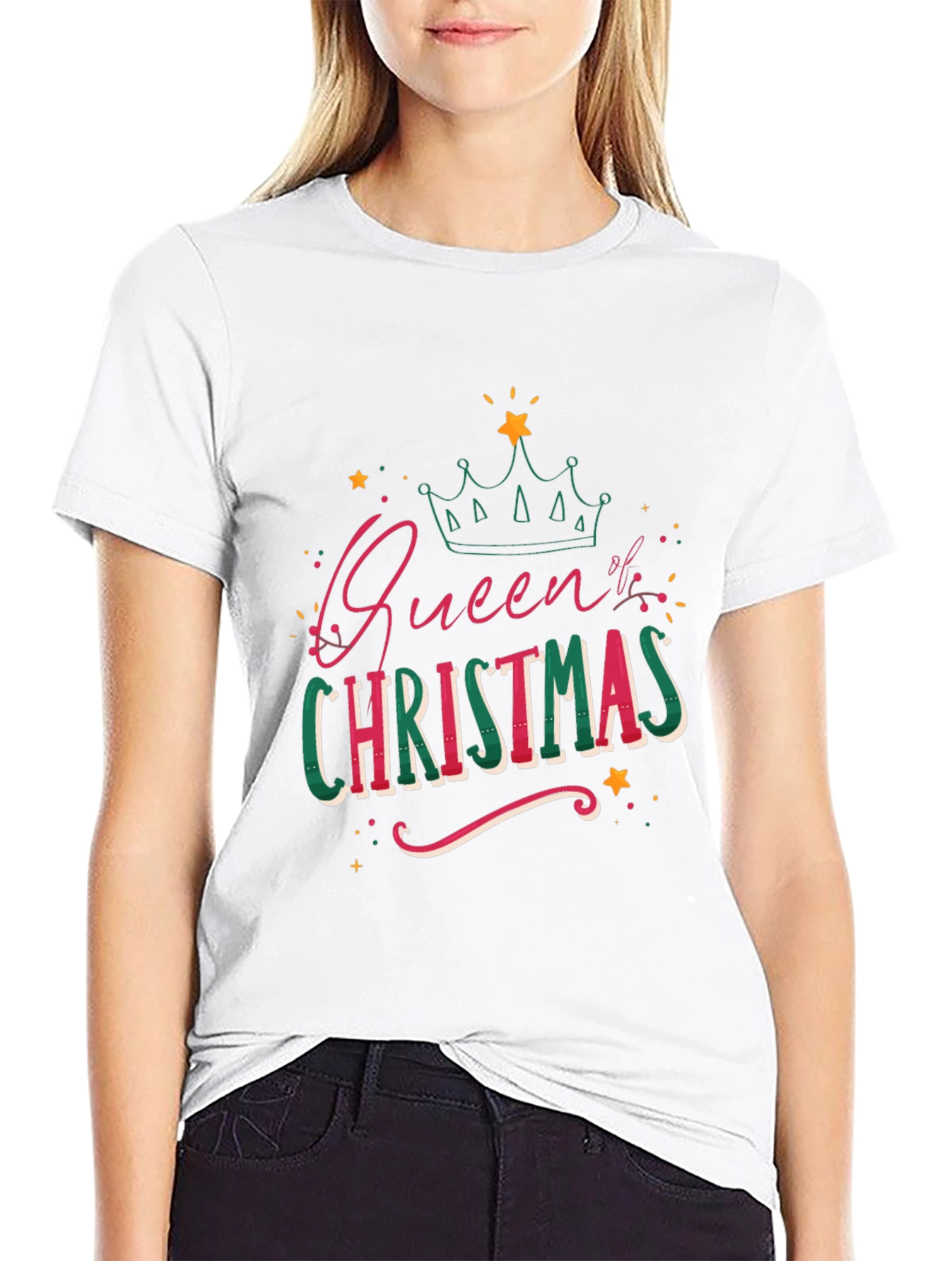 Queen of Christmas Graphic Tee - Holiday Festive T-Shirt