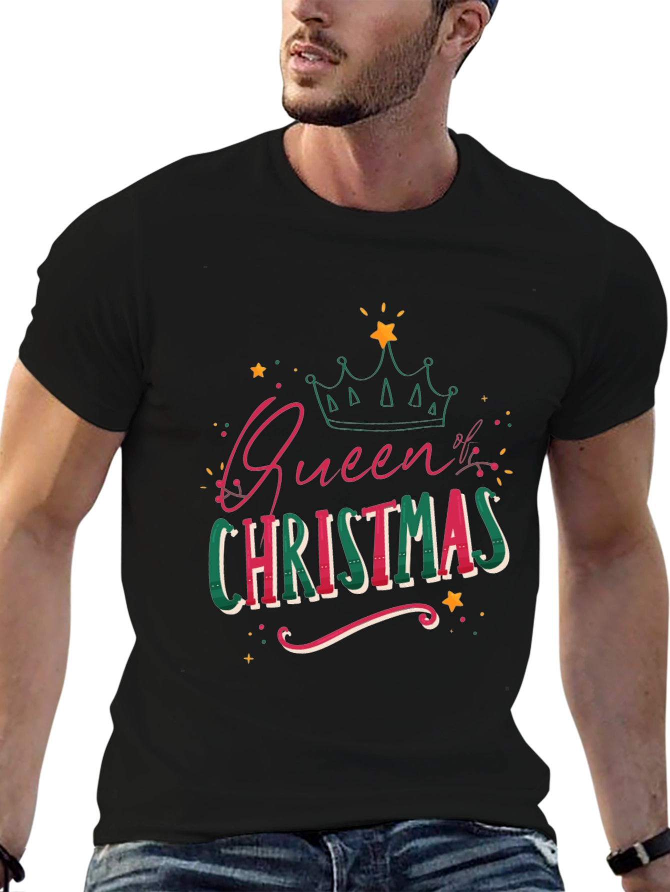 Queen of Christmas Graphic Tee - Holiday Festive T-Shirt