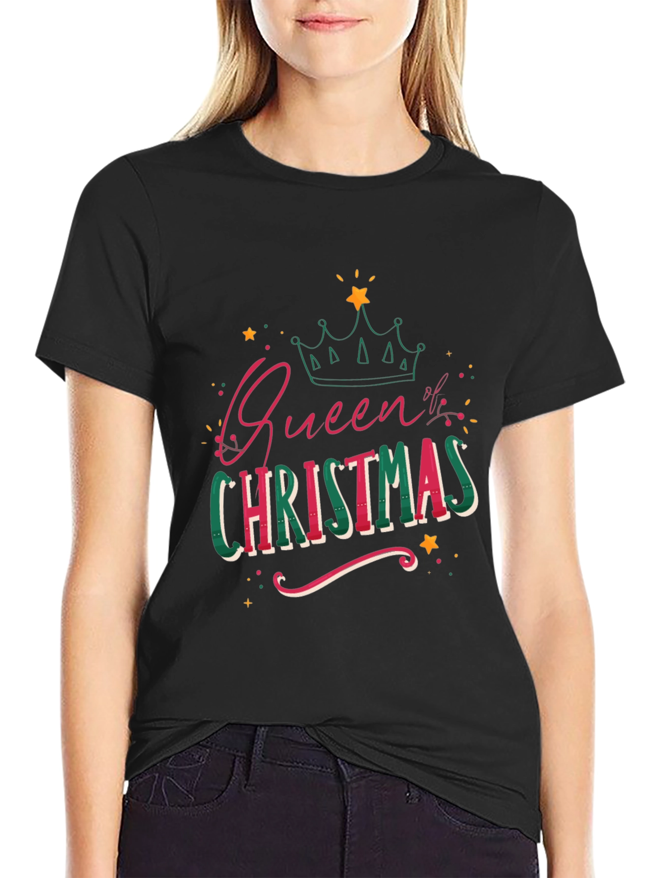 Queen of Christmas Graphic Tee - Holiday Festive T-Shirt