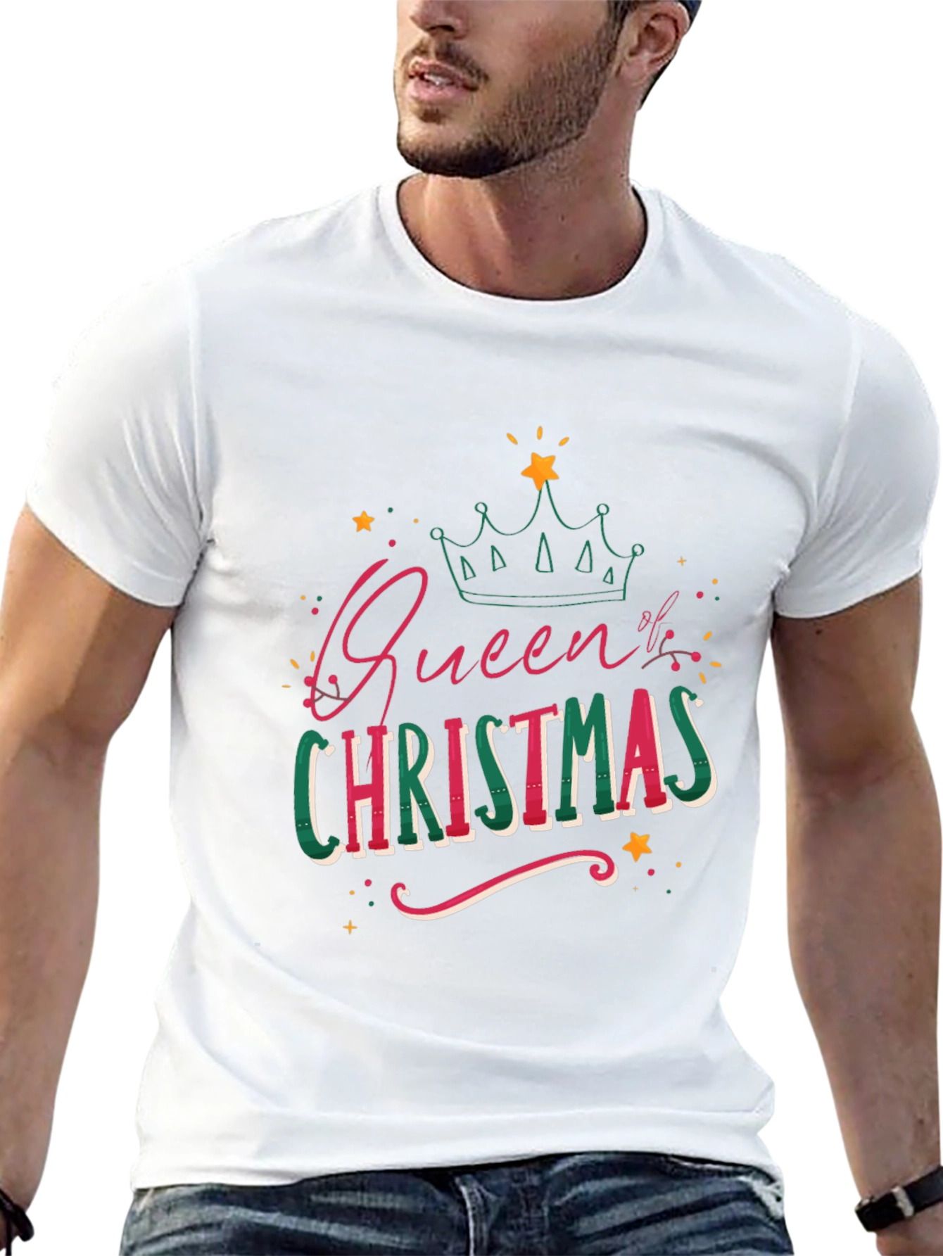 Queen of Christmas Graphic Tee - Holiday Festive T-Shirt