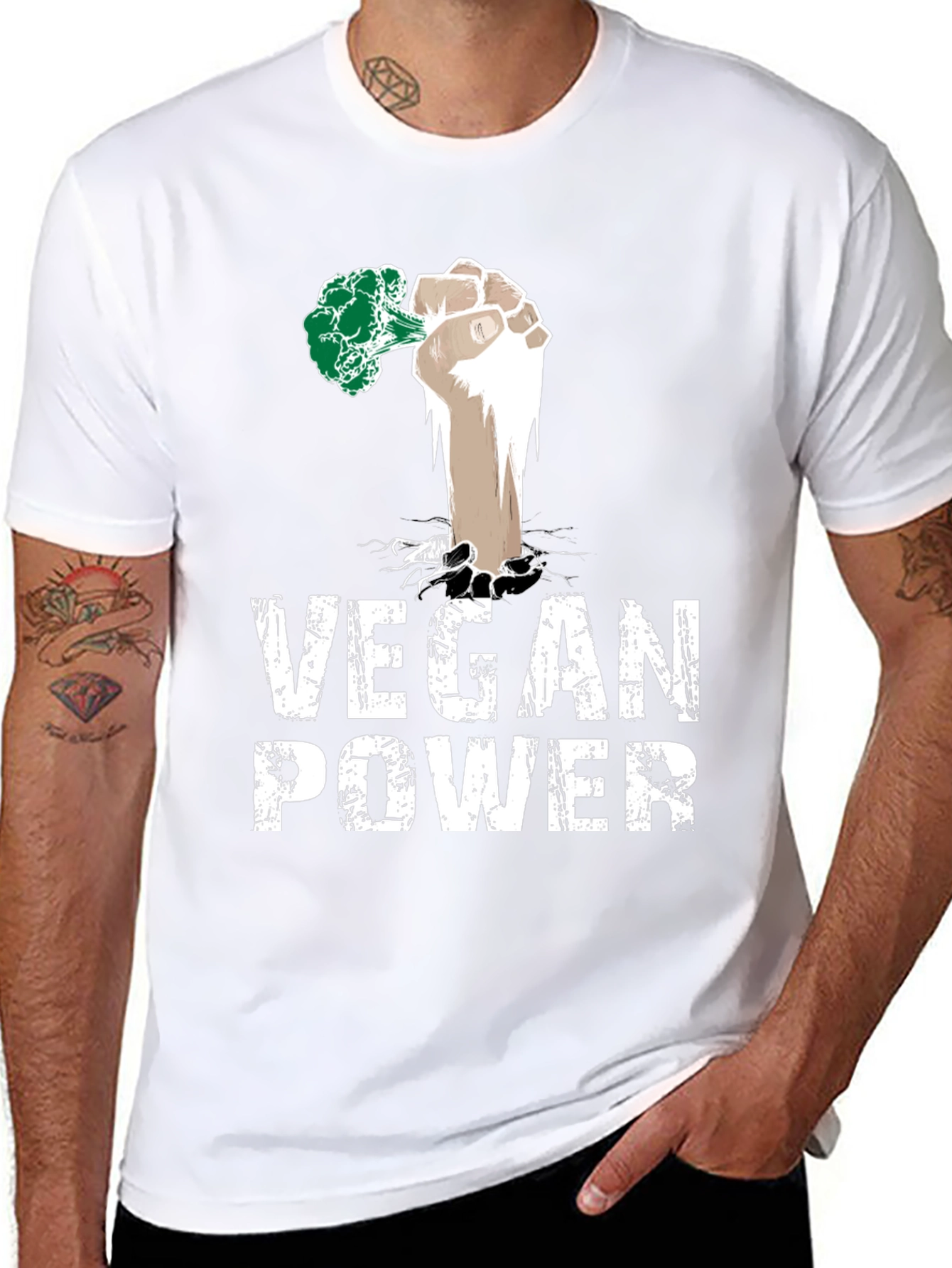 Vegan Power T-Shirt - Broccoli Fist Tee