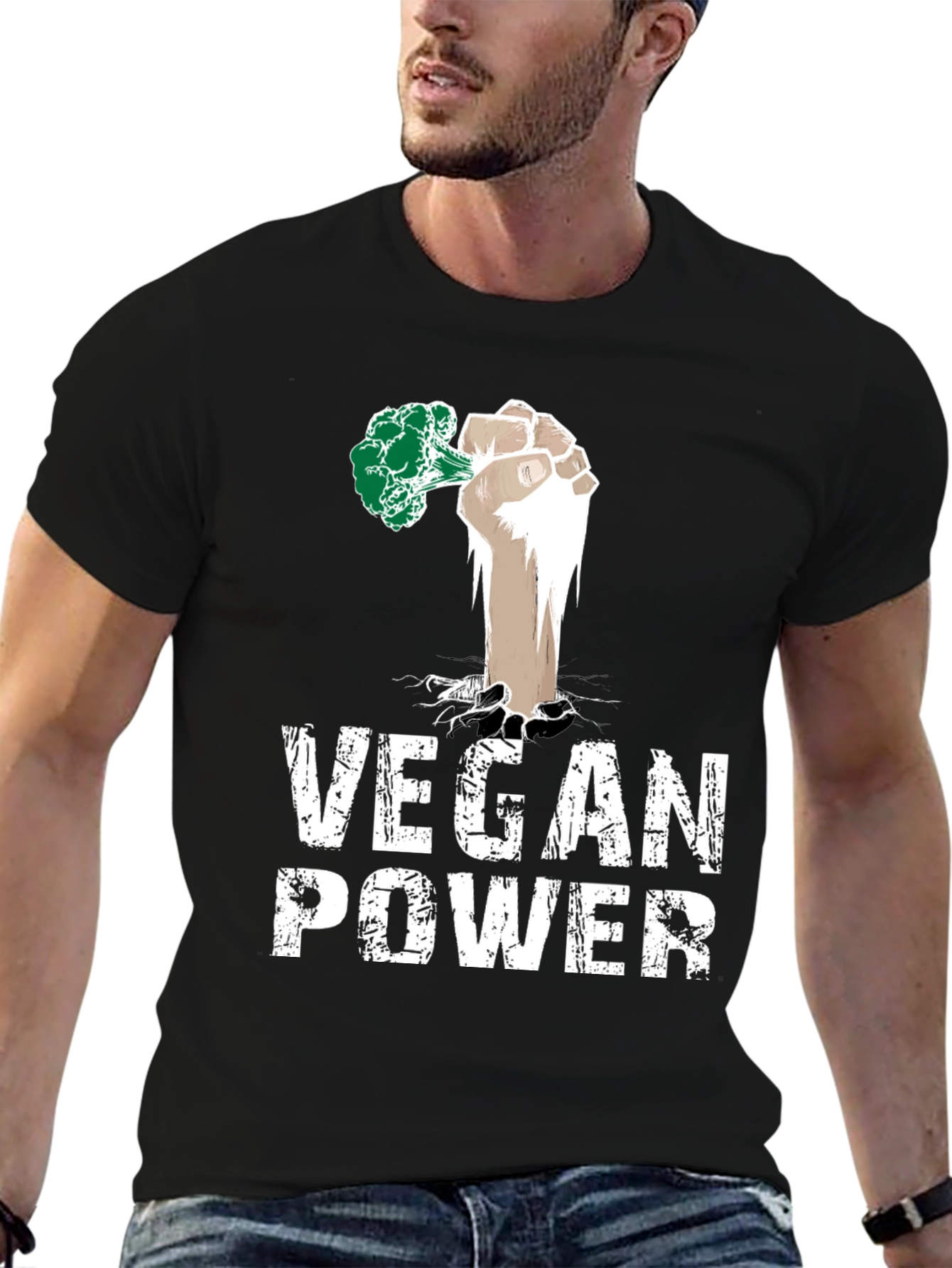 Vegan Power T-Shirt - Broccoli Fist Tee