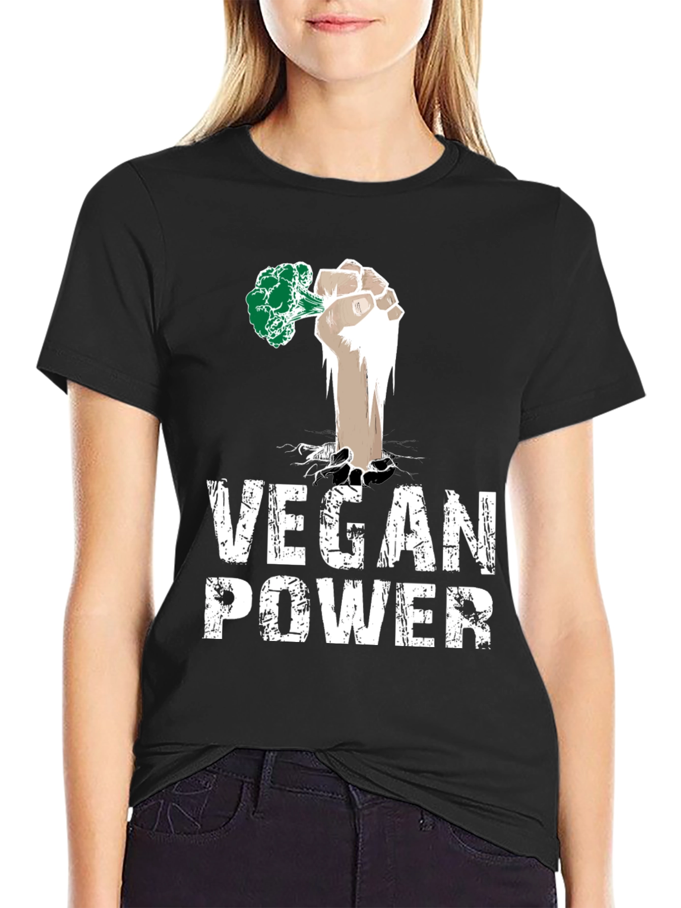 Vegan Power T-Shirt - Broccoli Fist Tee