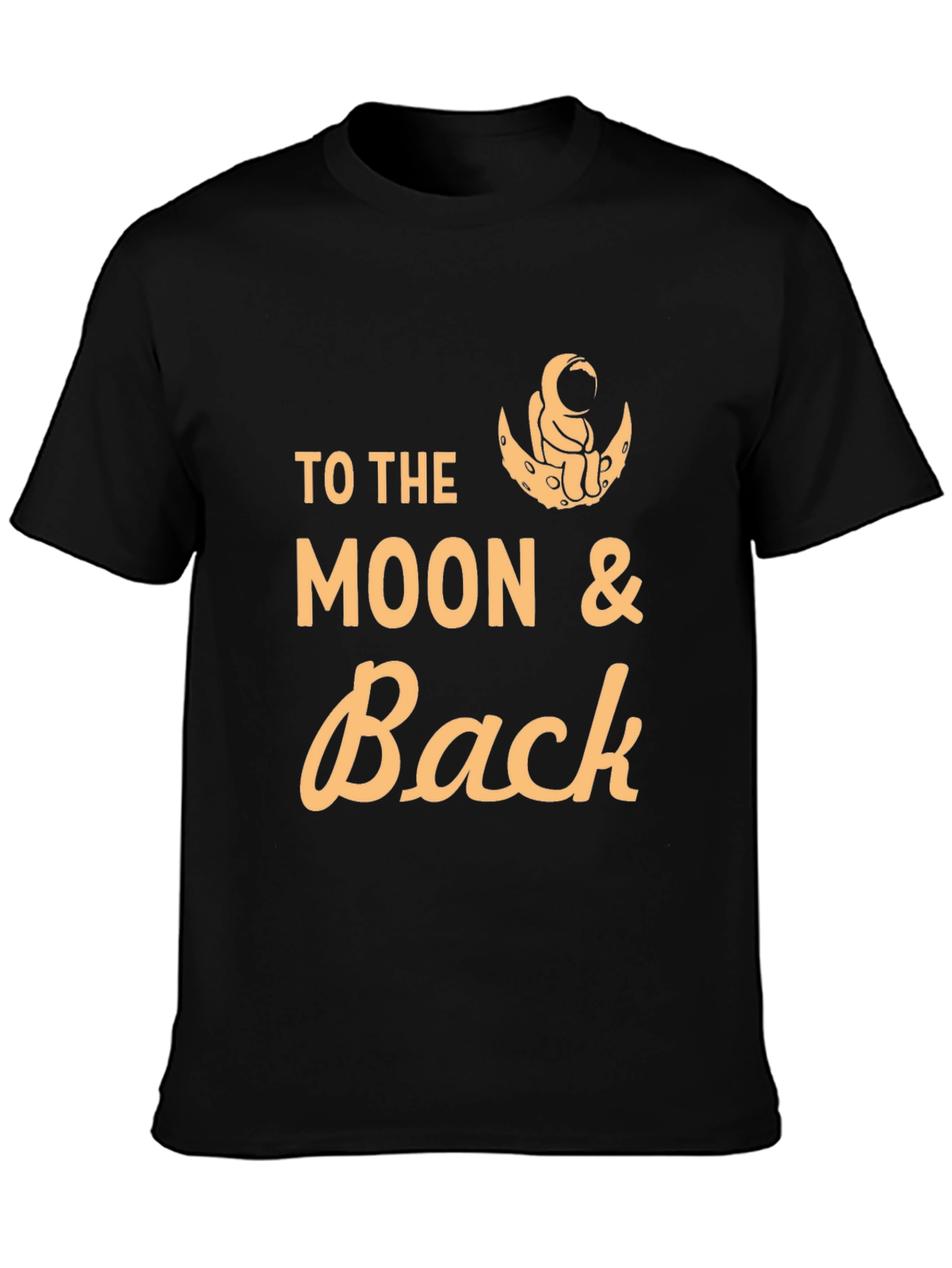 To the Moon & Back Black Graphic Tee