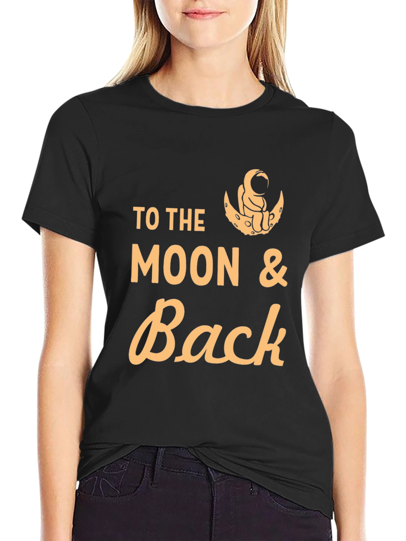 To the Moon & Back Black Graphic Tee