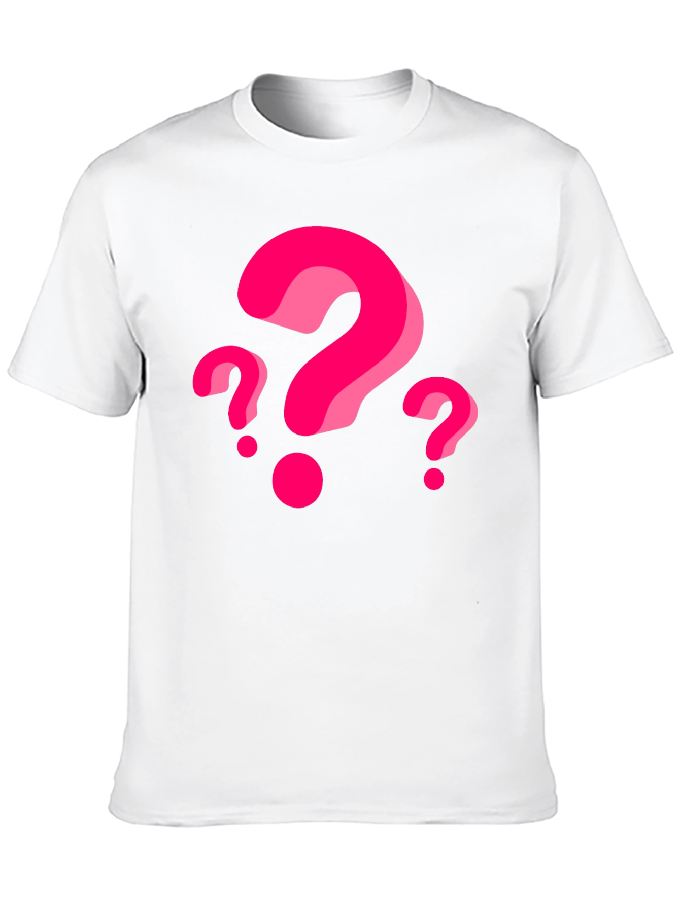 Mens Black T-Shirt with Pink Question Marks