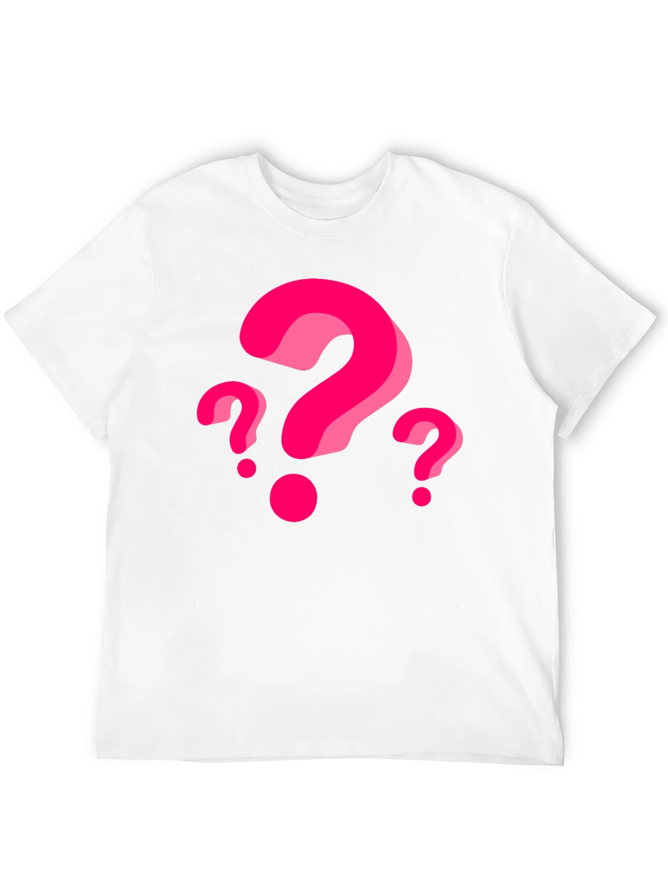 Mens Black T-Shirt with Pink Question Marks